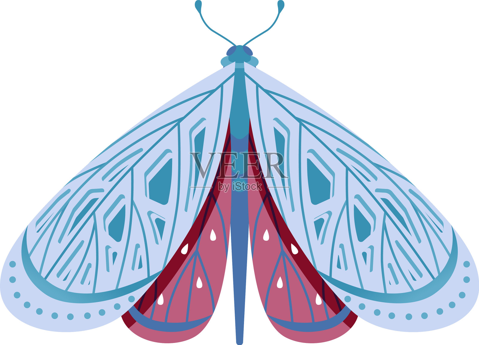 飞蛾图案可爱优雅，翅膀娇嫩设计元素图片