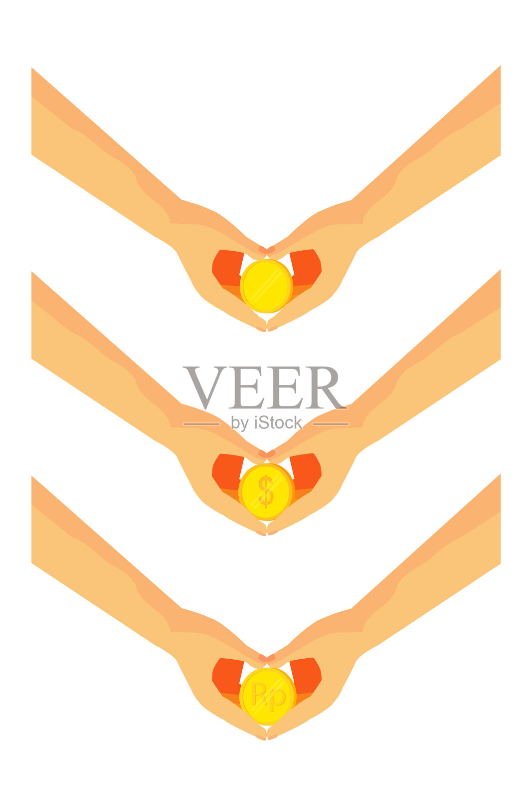 简单集3为钱gruber持有黄金插画图片素材