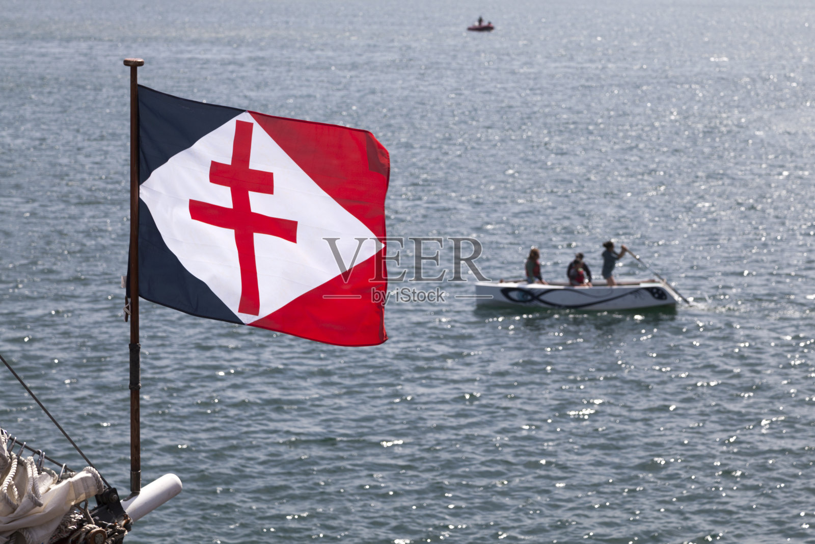 自由法国海军的旗帜照片摄影图片