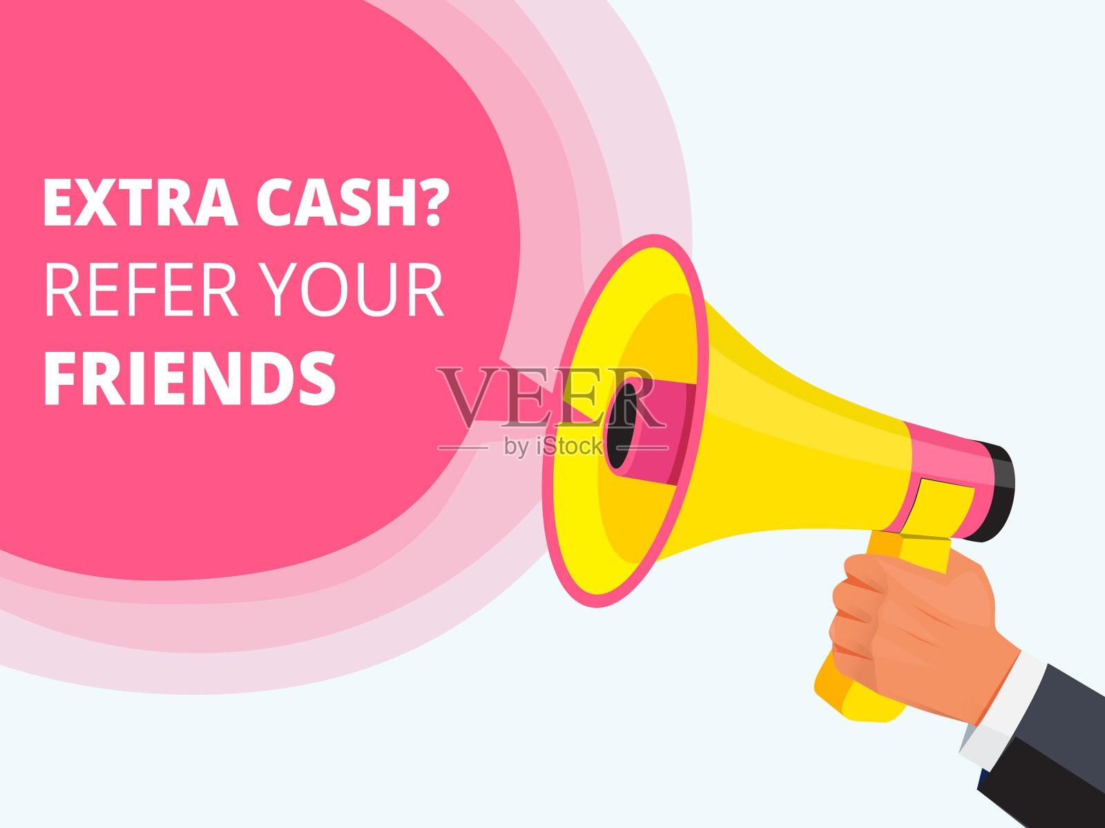 推荐朋友海报推荐计划概念插画图片素材