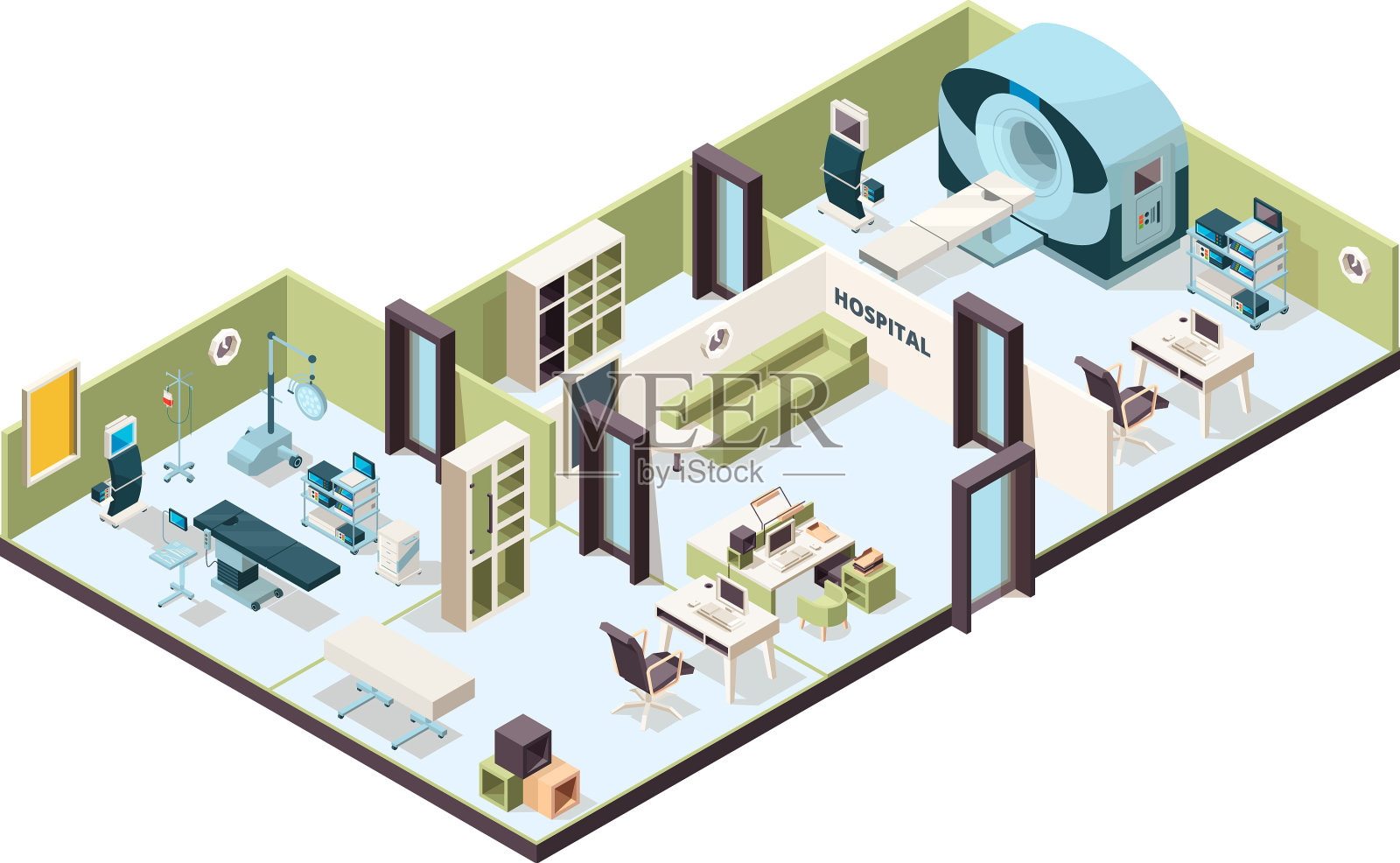 诊所室内医院办公室现代化等候设计元素图片