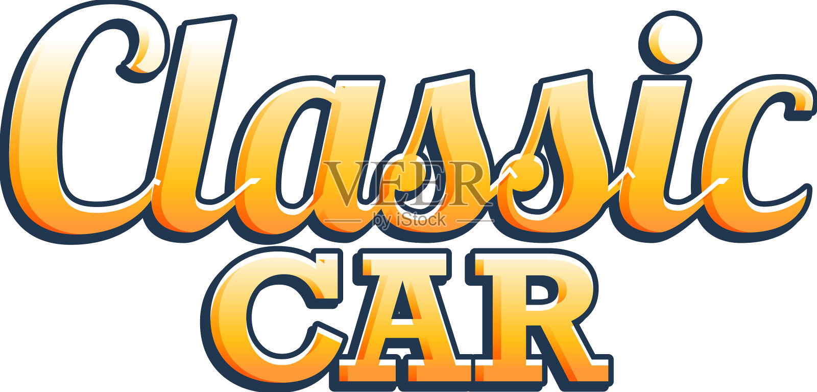 经典的汽车排版设计插画图片素材