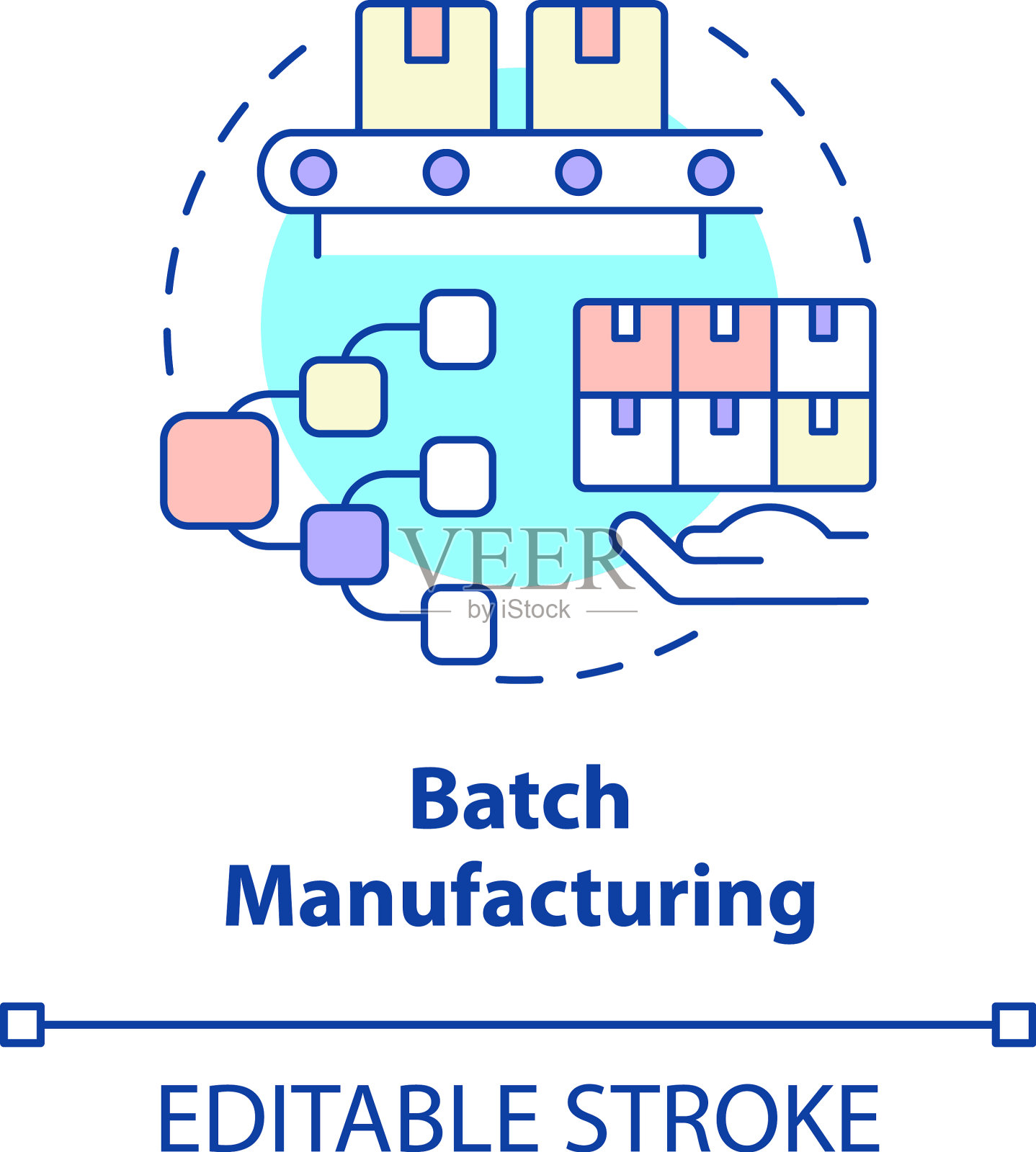 批量制造概念图标插画图片素材