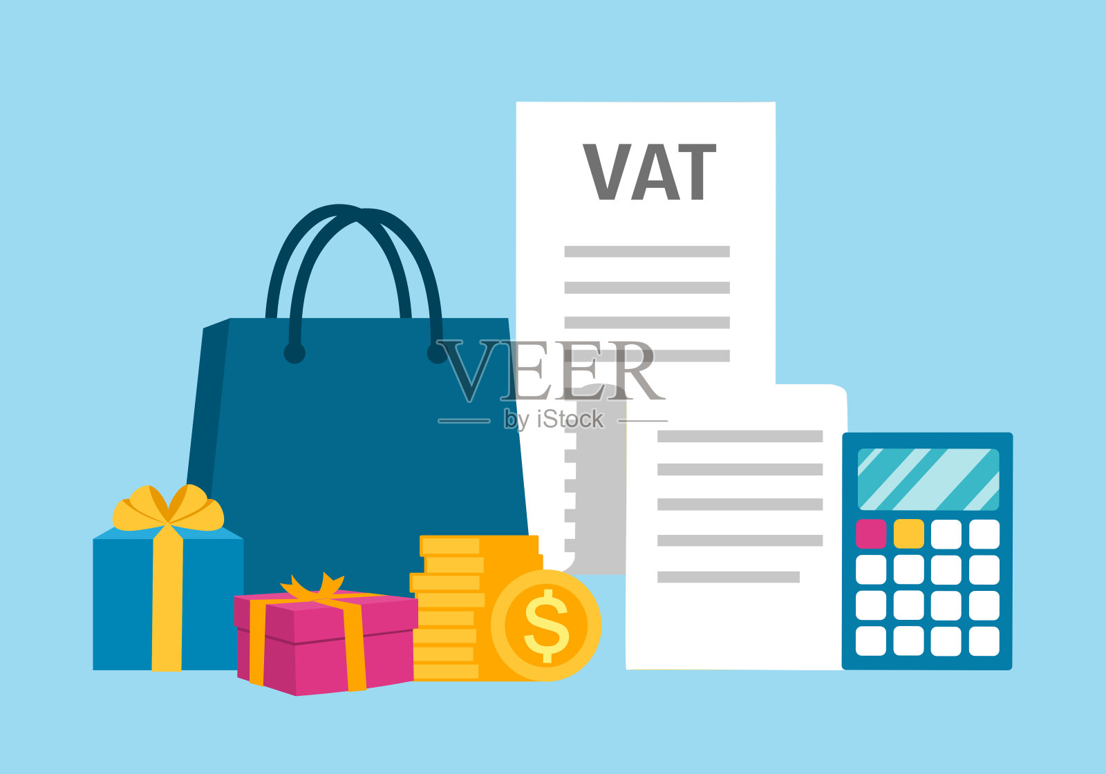 增值税增值税概念矢量插图。插画图片素材