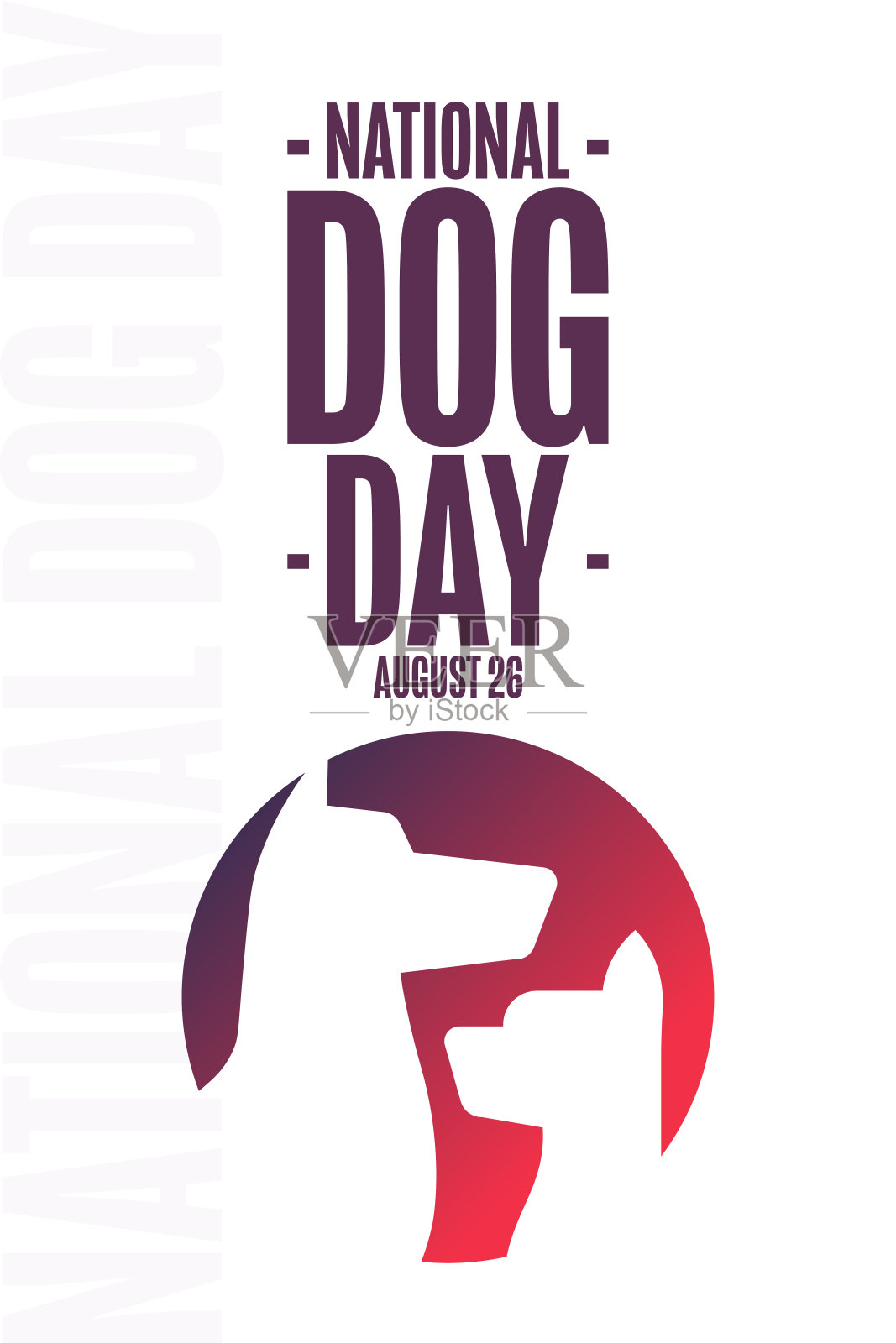 国家的狗。8月26日。节日的概念。模板背景，横幅，卡片，与文字铭文海报。向量EPS10插图。插画图片素材