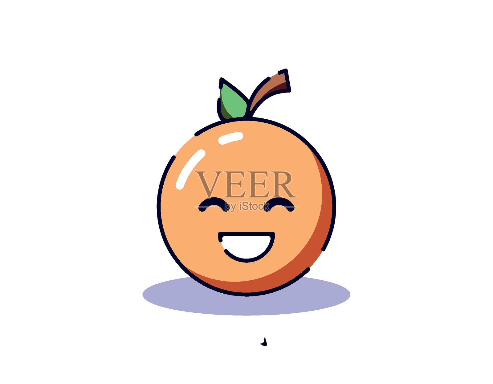 孤立的矢量插图橙色明亮的微笑。适用于网站、应用程序、书籍、广告等设计元素图片