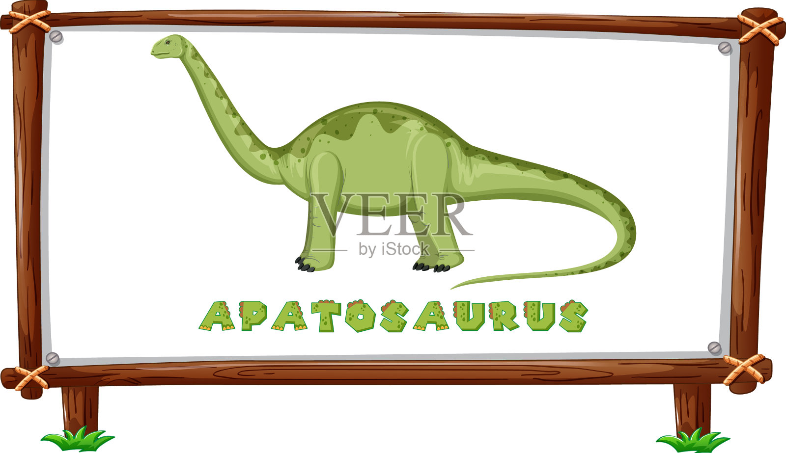 框架模板与恐龙和文本插画图片素材