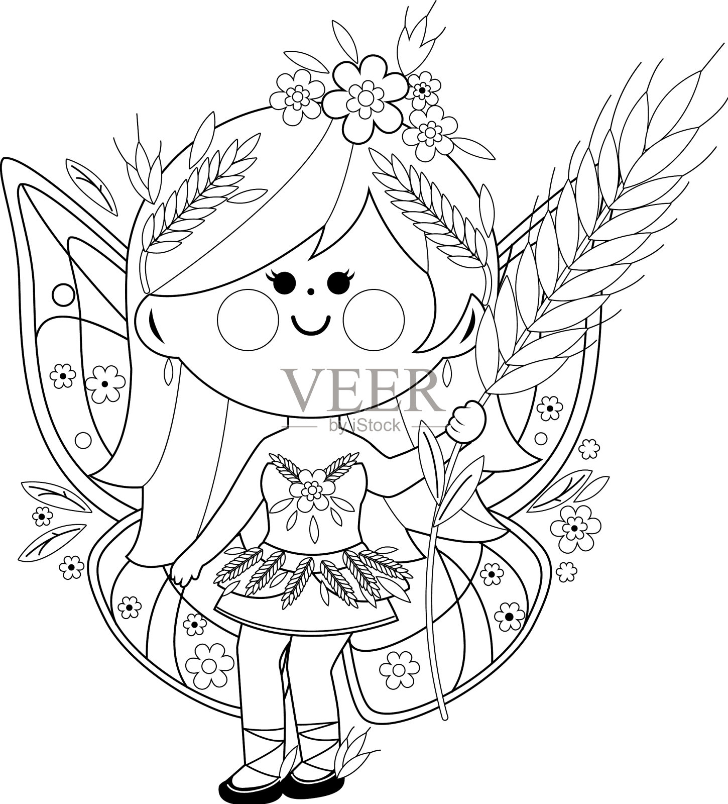 一个美丽的夏日仙女设计元素图片