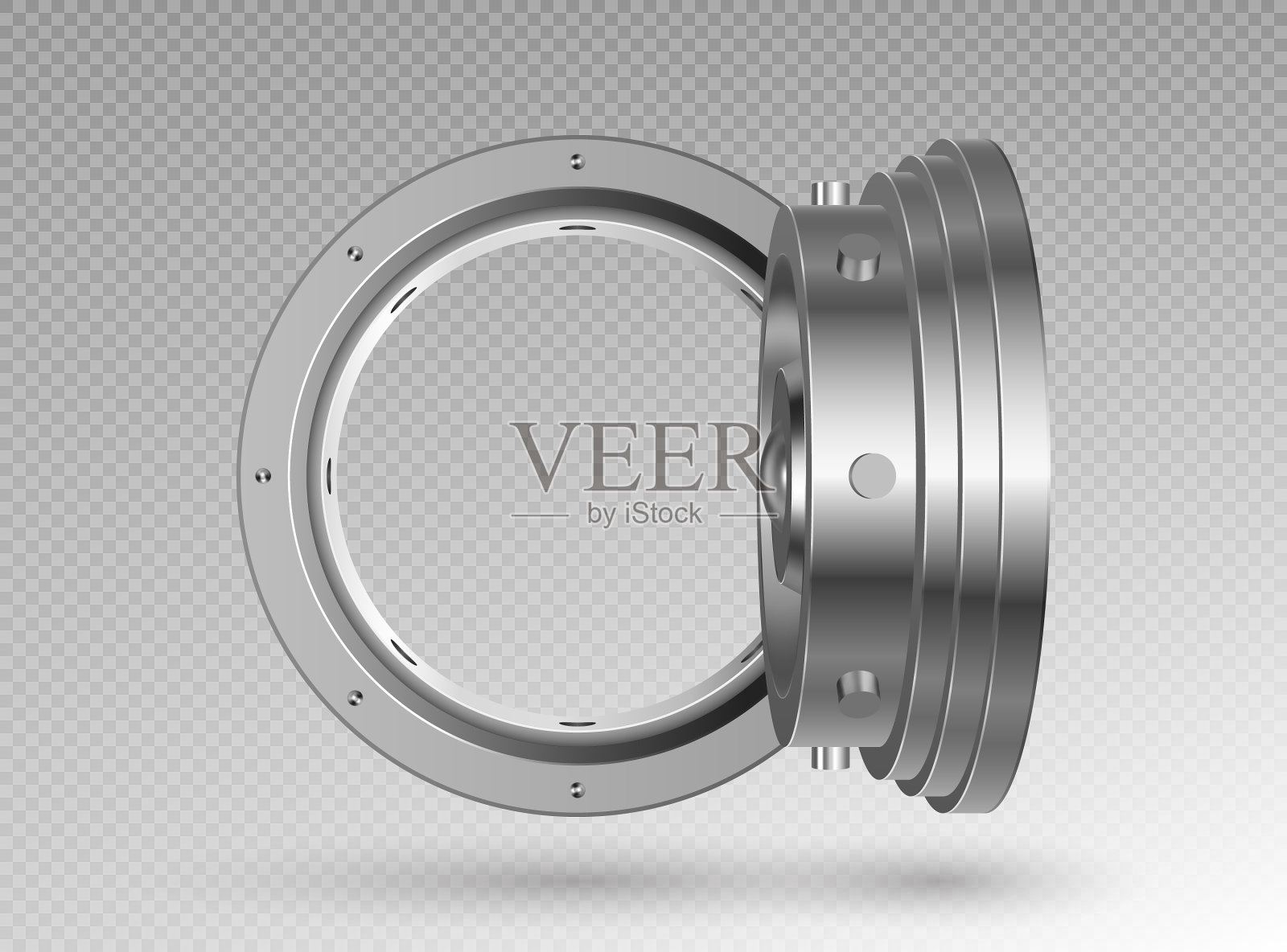 圆形透明的银行金库门插画图片素材