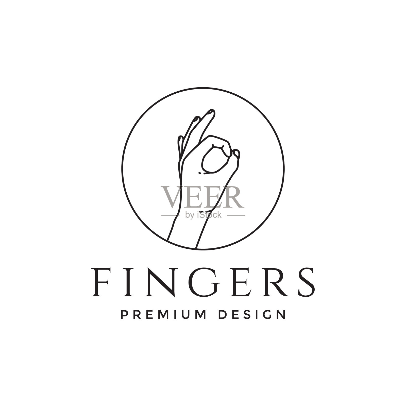 手指说ok行标志设计图形插画图片素材