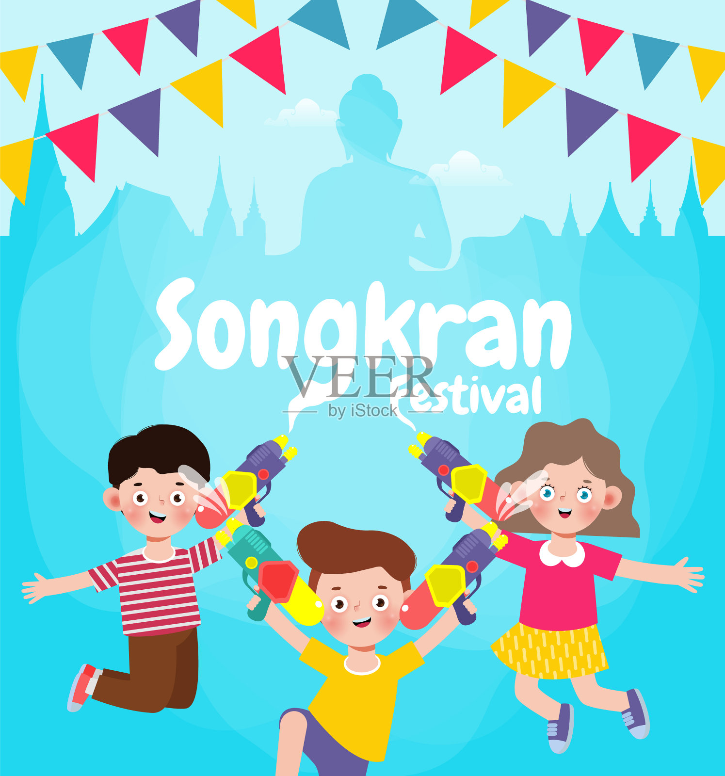 泼水节横幅模板背景插画图片素材