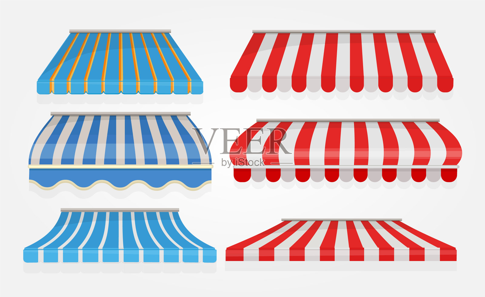 条纹帐篷购物或餐厅的窗檐插画图片素材