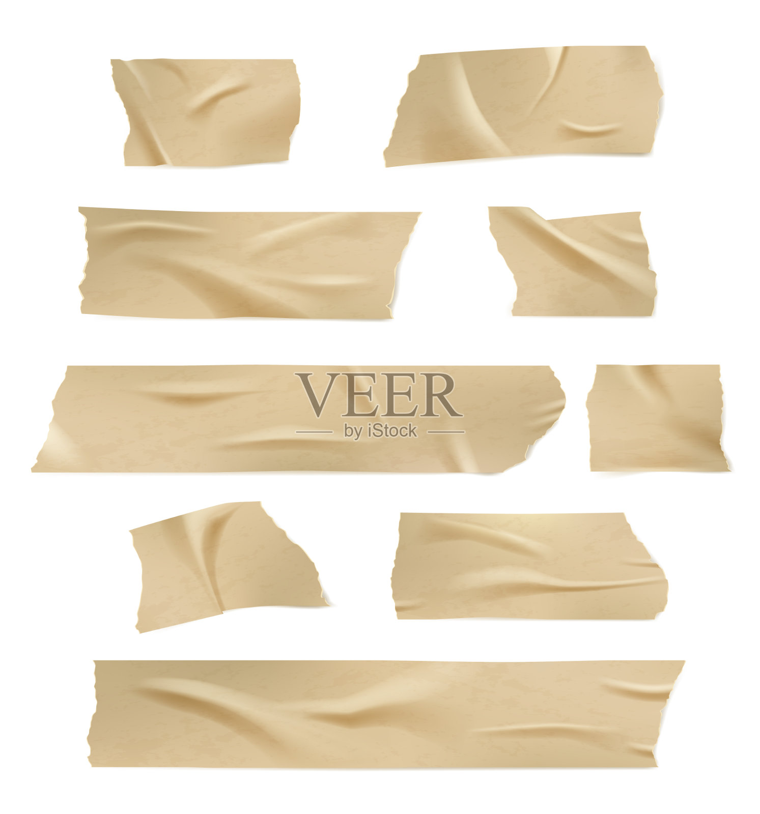 胶带胶粘带损坏纸胶带撕裂插画图片素材