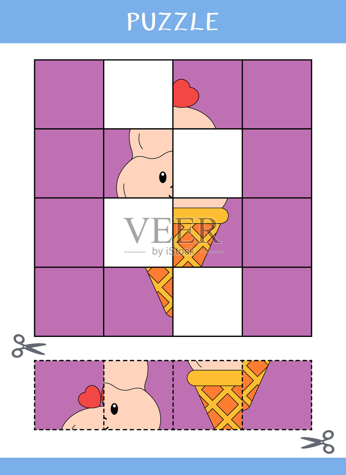 拼图对孩子插画图片素材