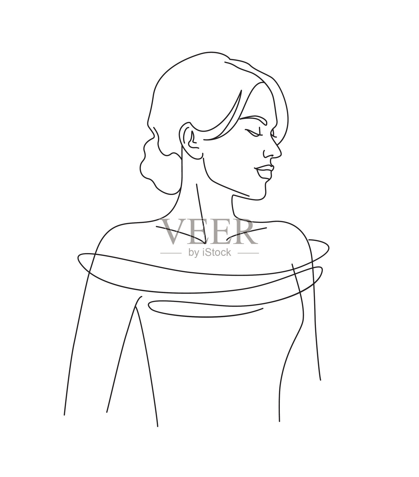 女人在服装线条艺术设计元素图片