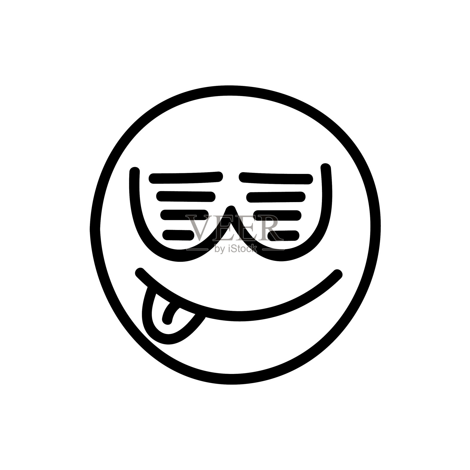 戴着复古派对眼镜的笑脸表情符号设计元素图片