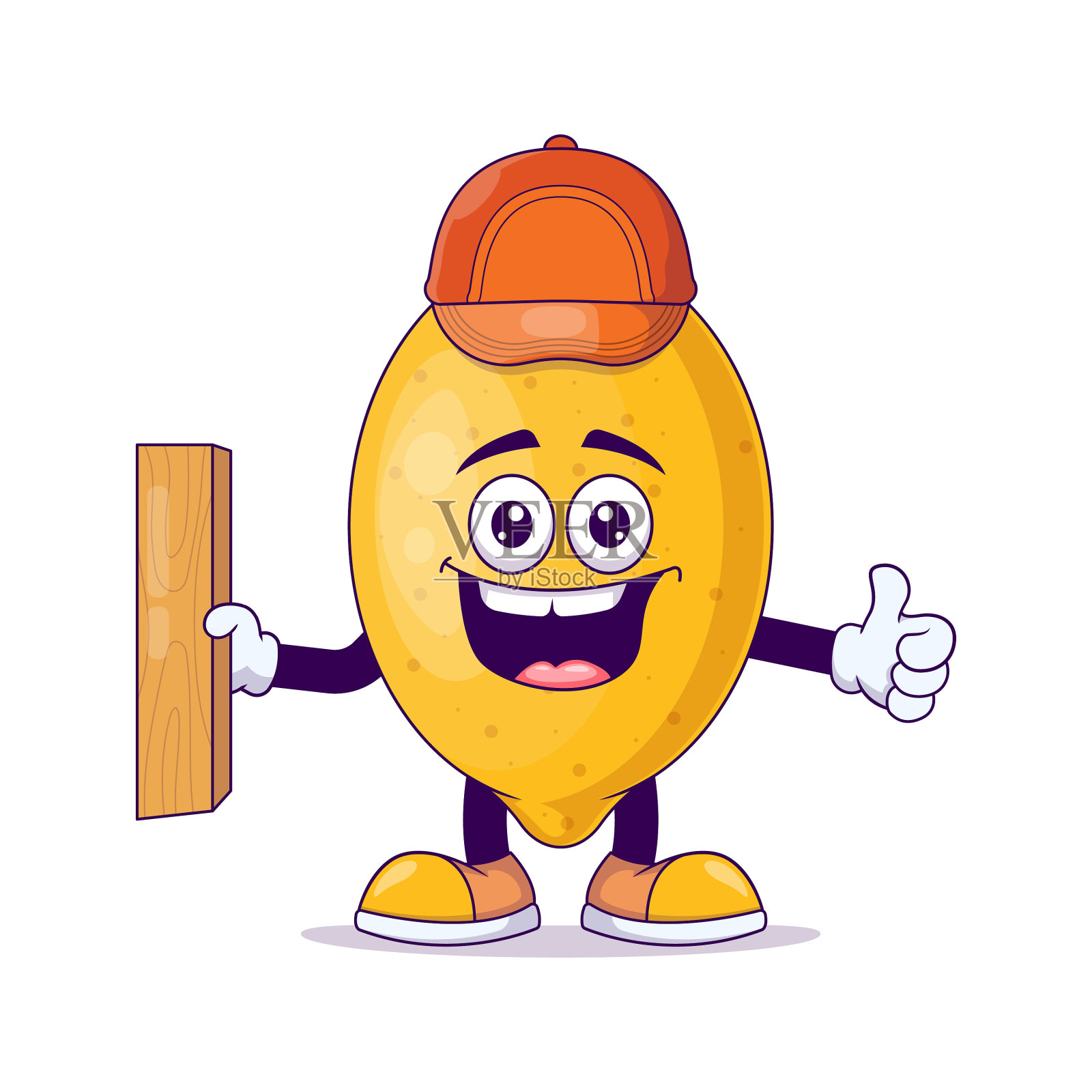 木匠柠檬卡通吉祥物人物设计元素图片