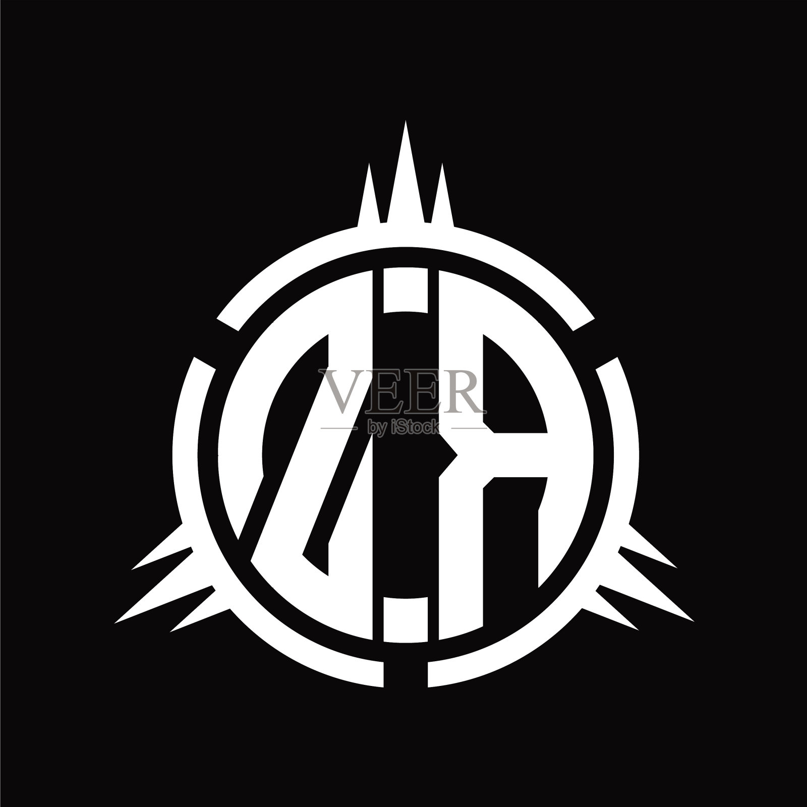 zr标志字母组合圆元素设计模板插画图片素材