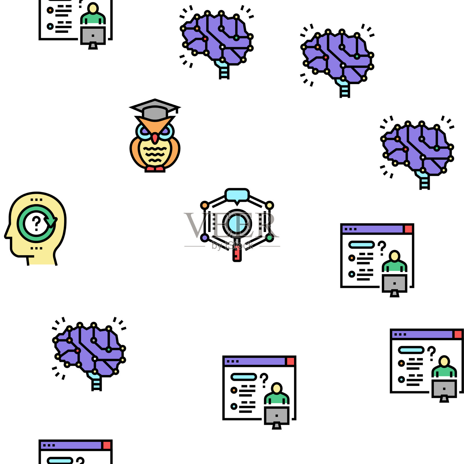 知识与智力天衣无缝插画图片素材