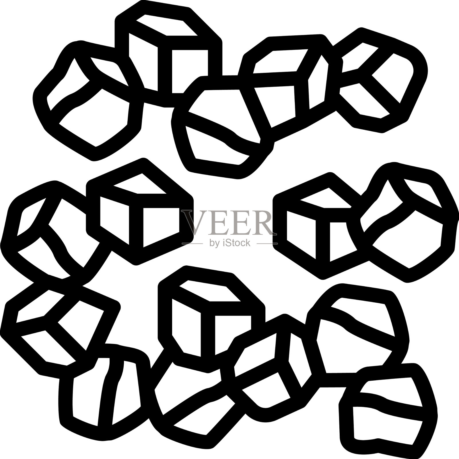 方块切胡萝卜线图标设计元素图片