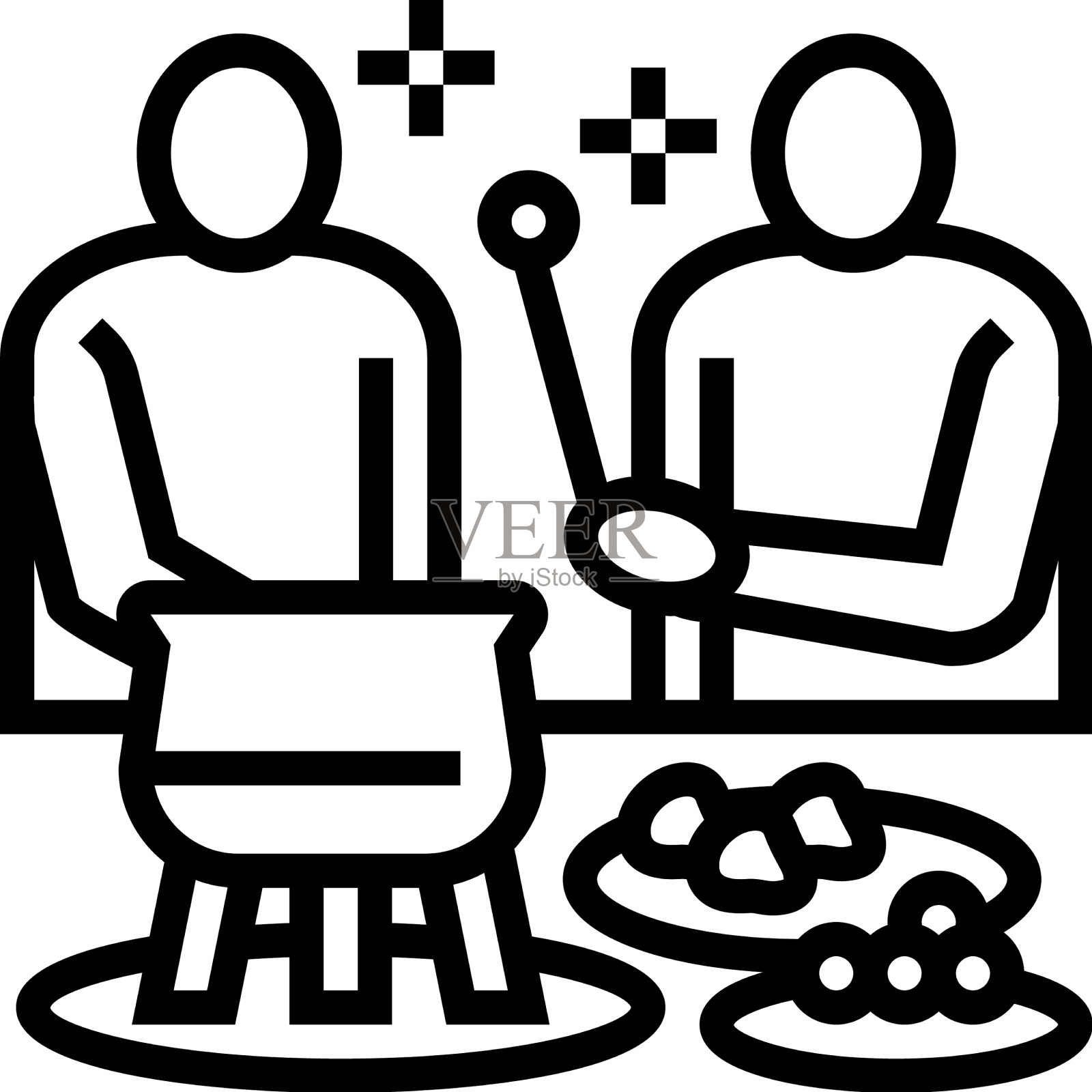 派对火锅线图标图标素材