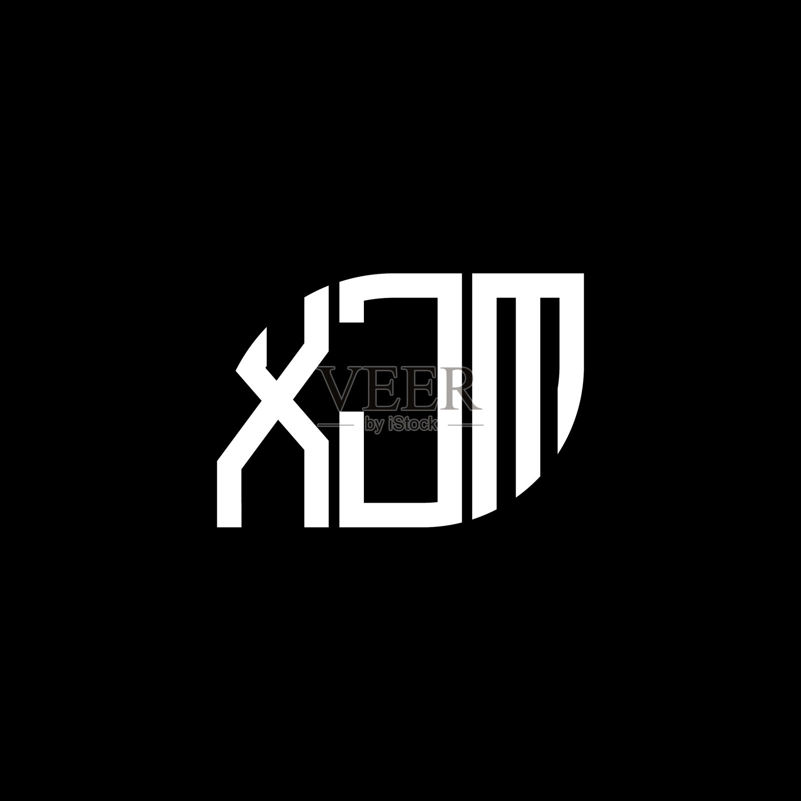 XJM字母标志设计，黑色背景XJM插画图片素材