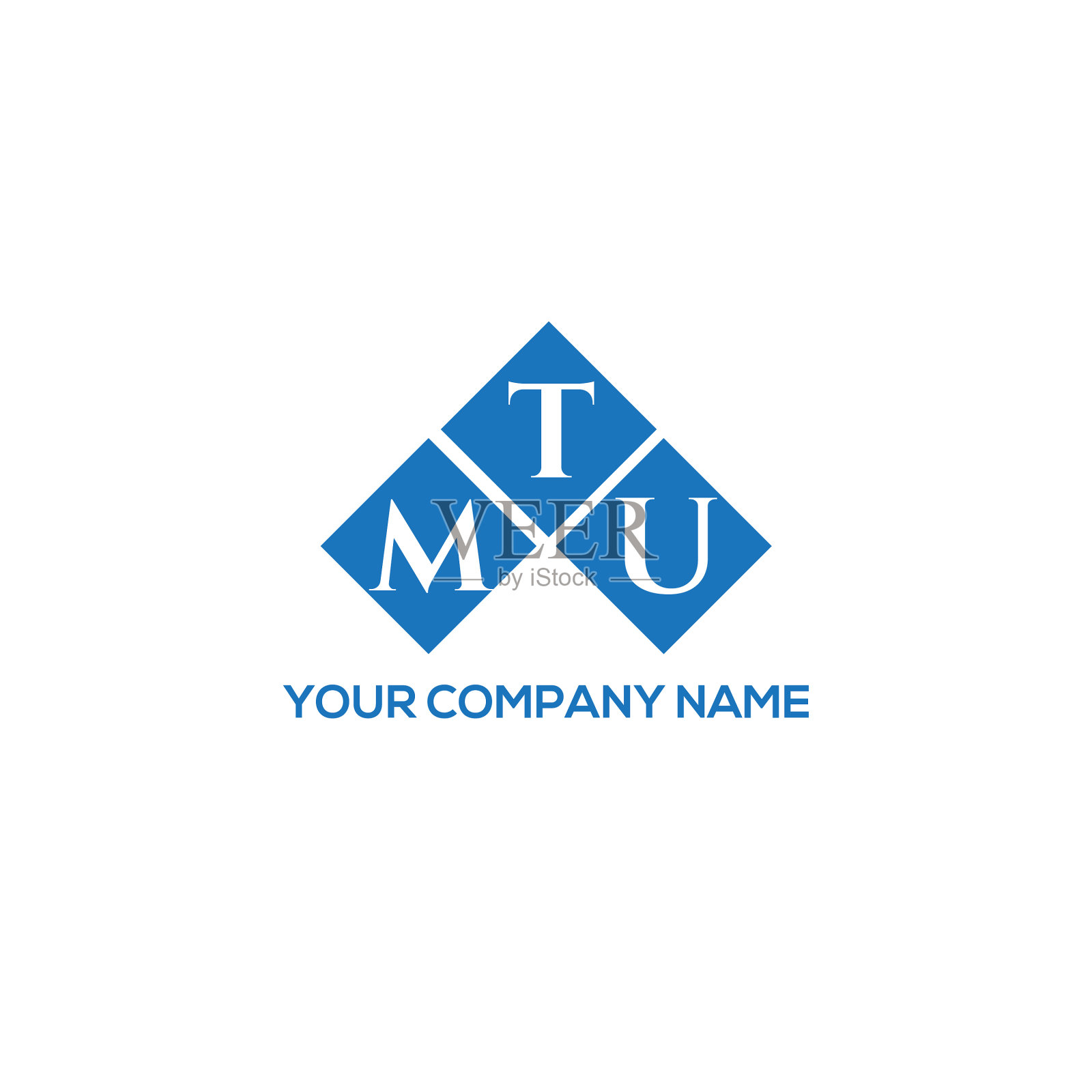 Mtu字母logo设计在白色背景Mtu插画图片素材