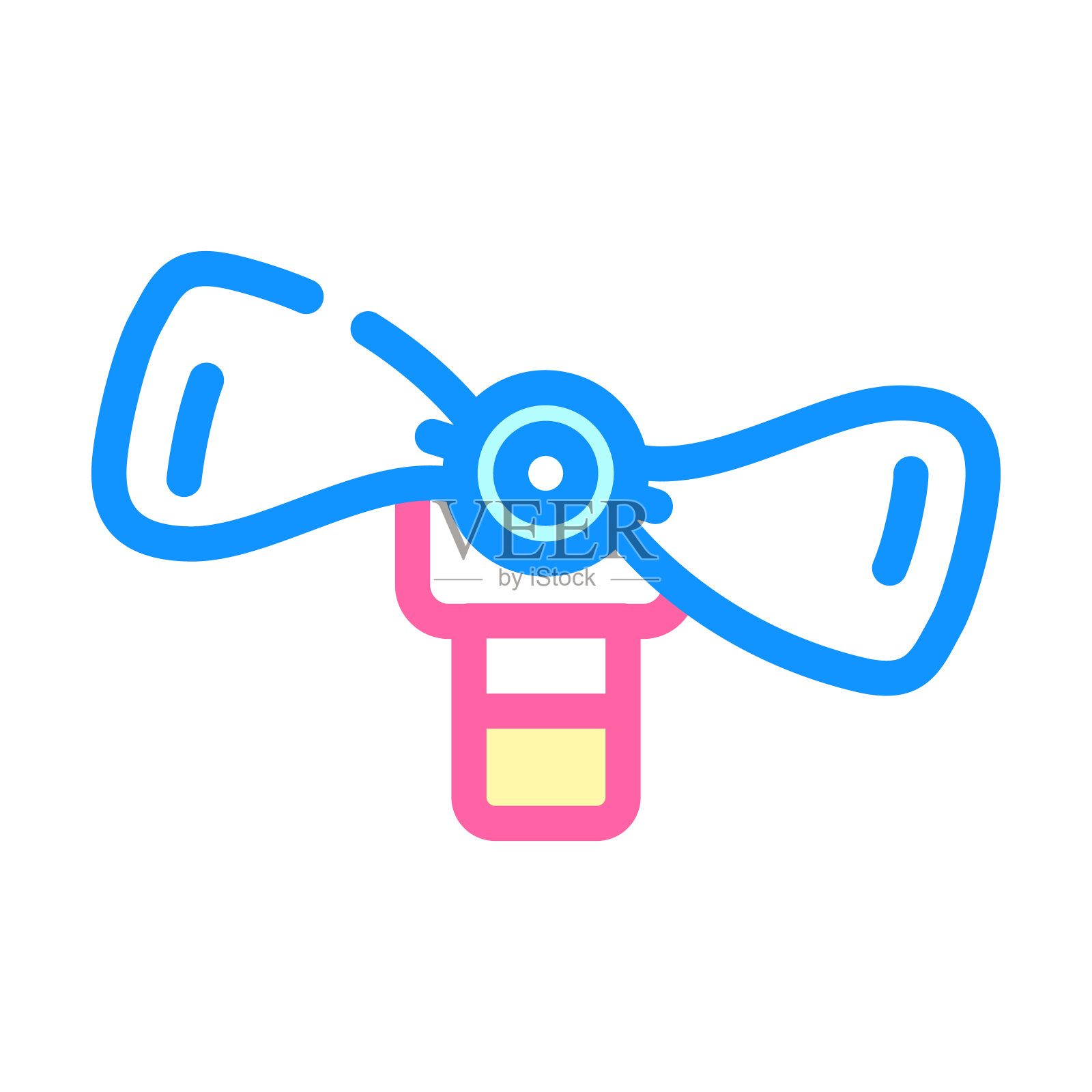 风扇连接到手机彩色图标矢量插图图标素材