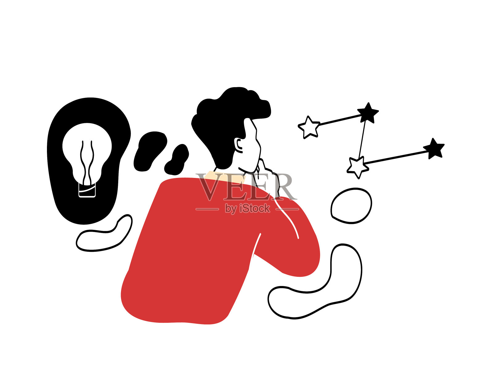 做梦的角色抽象概念设计元素图片