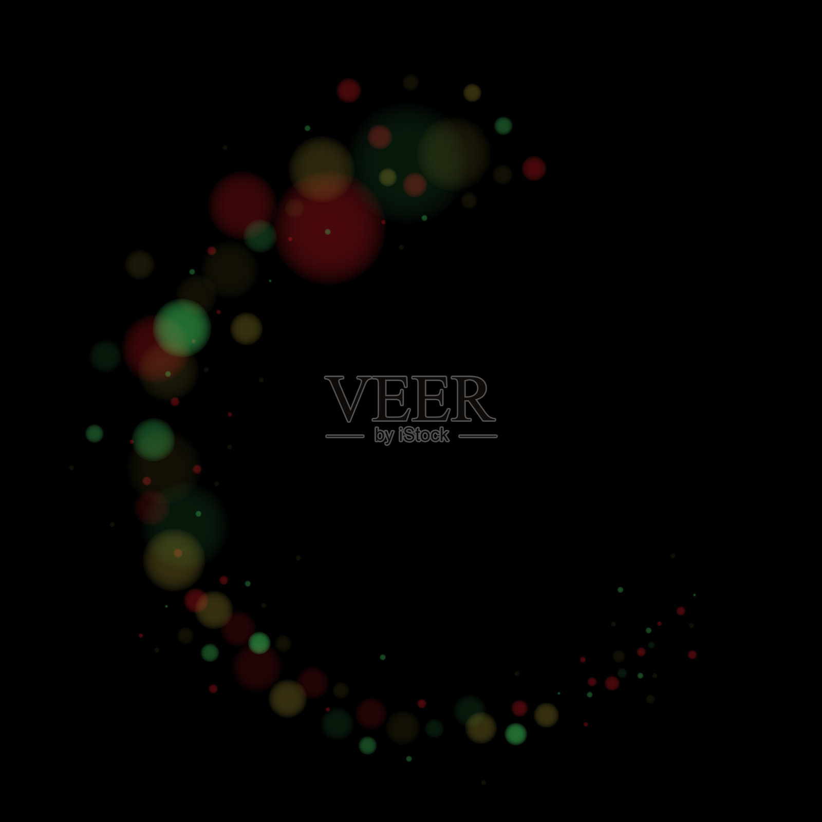 彩色透明散景灯在黑色eps10插画图片素材