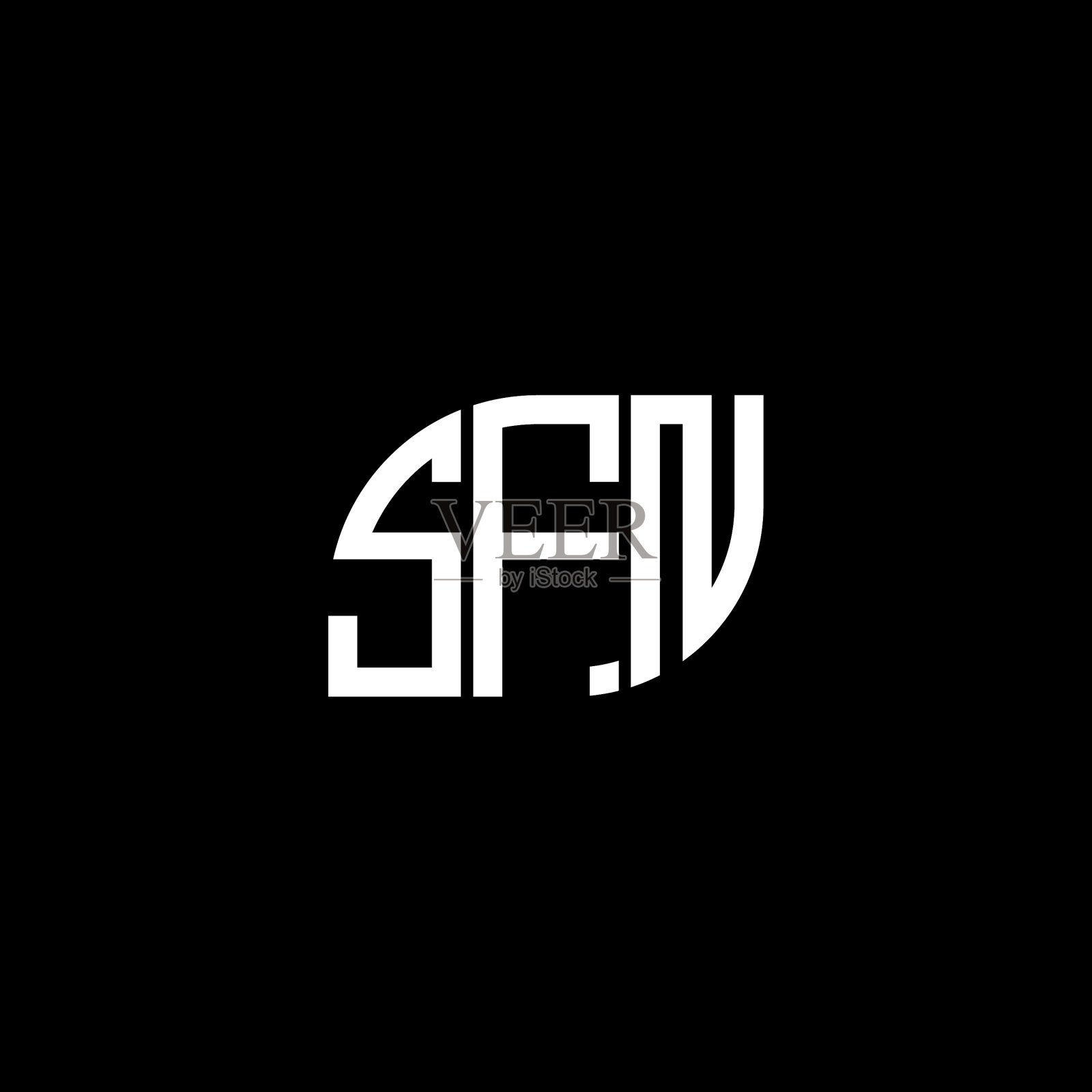 SFN字母标志设计，黑底SFN插画图片素材