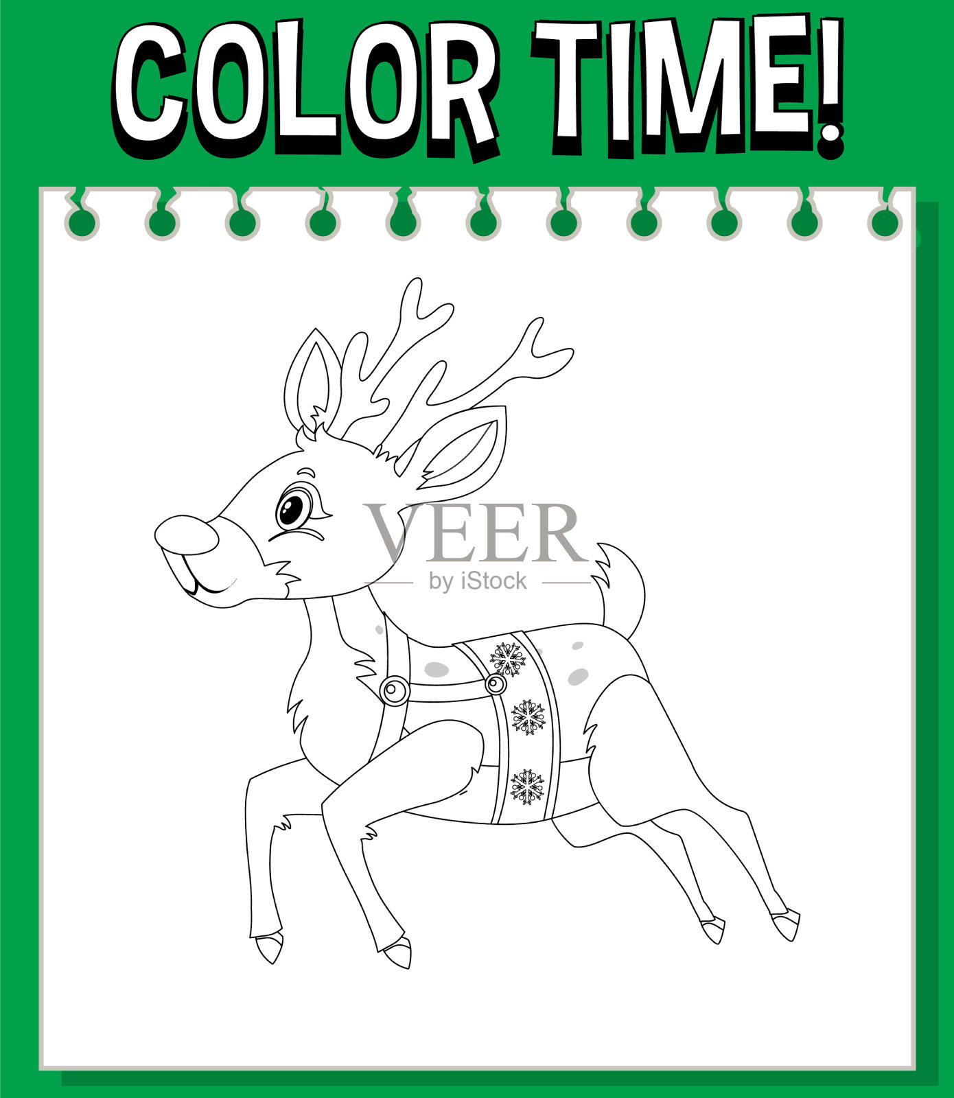 工作表模板与颜色时间文本雨鹿插画图片素材