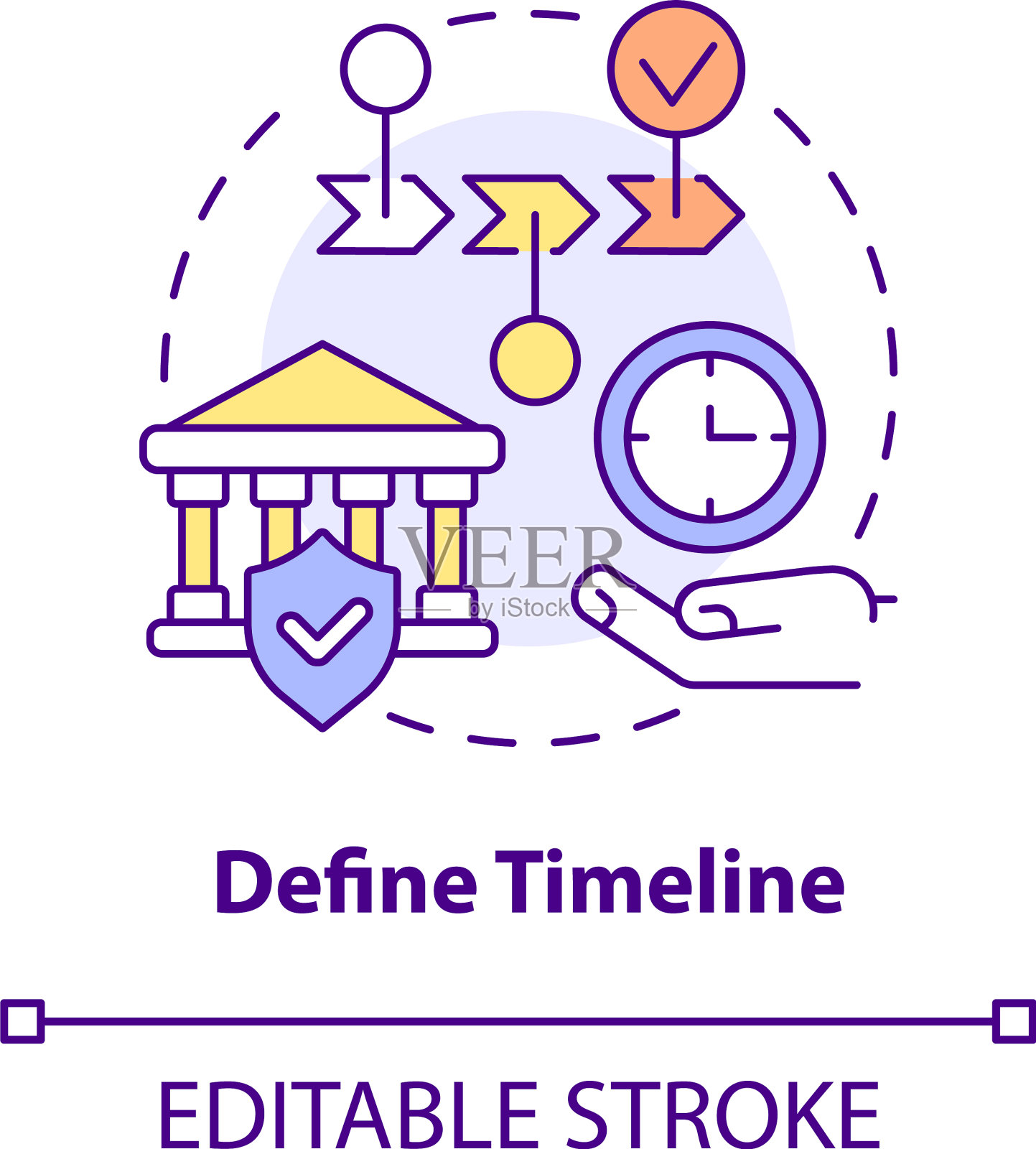 定义时间轴概念图标插画图片素材