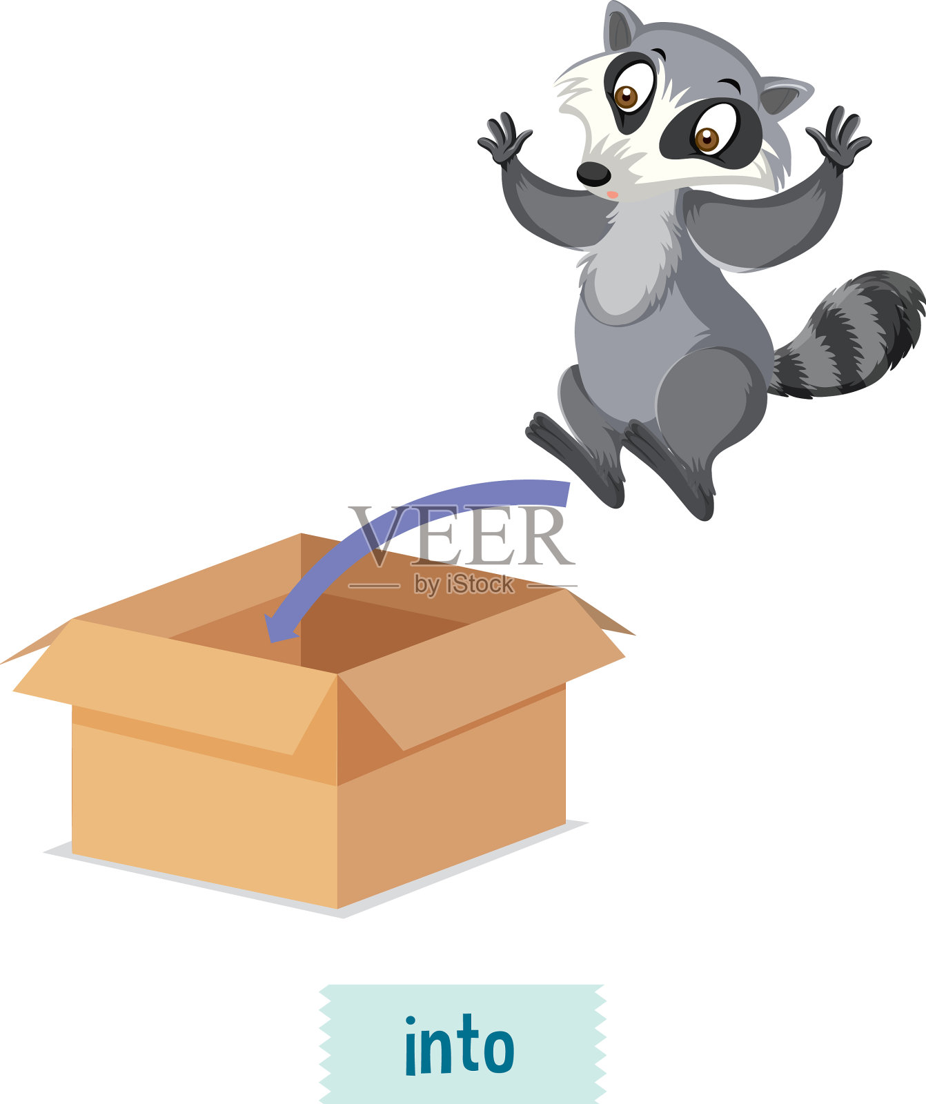 儿童用英语场所介词设计元素图片