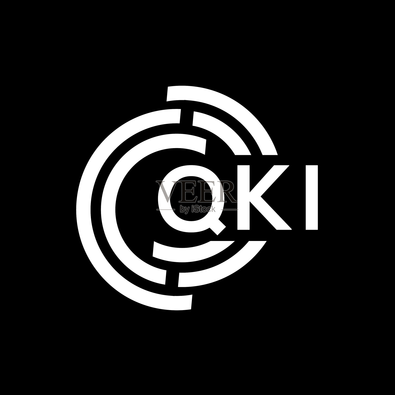 Qki字母标志设计Qki字母首字母插画图片素材