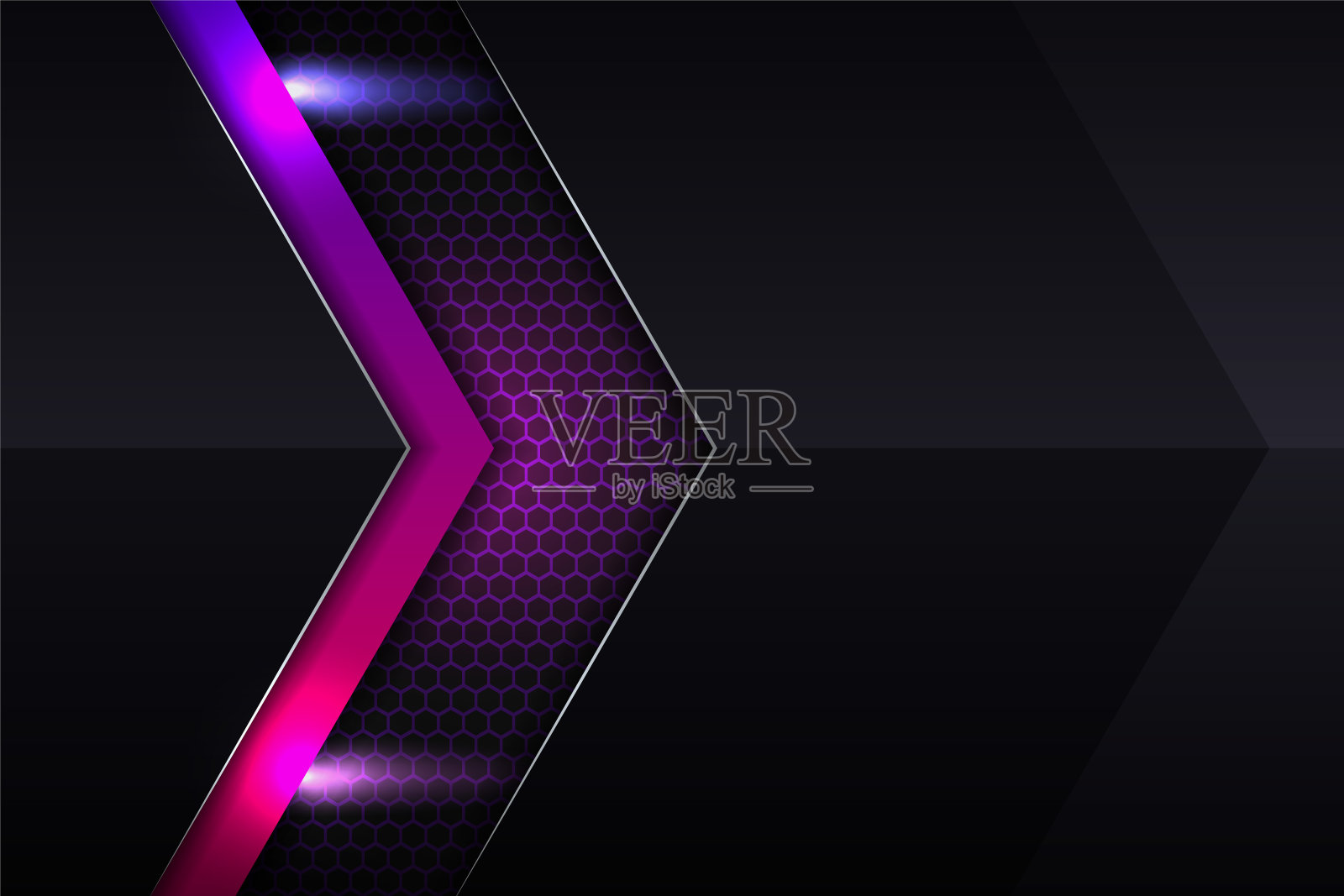 现代高级现实的梯度辉光紫色粉红色在黑暗的金属背景插画图片素材