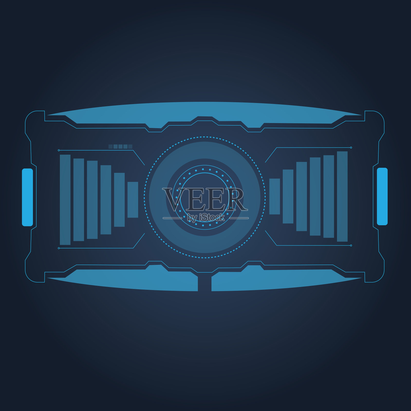 未来的用户界面与HUD和信息图形元素。扫描仪屏幕。高科技概念向量插画图片素材