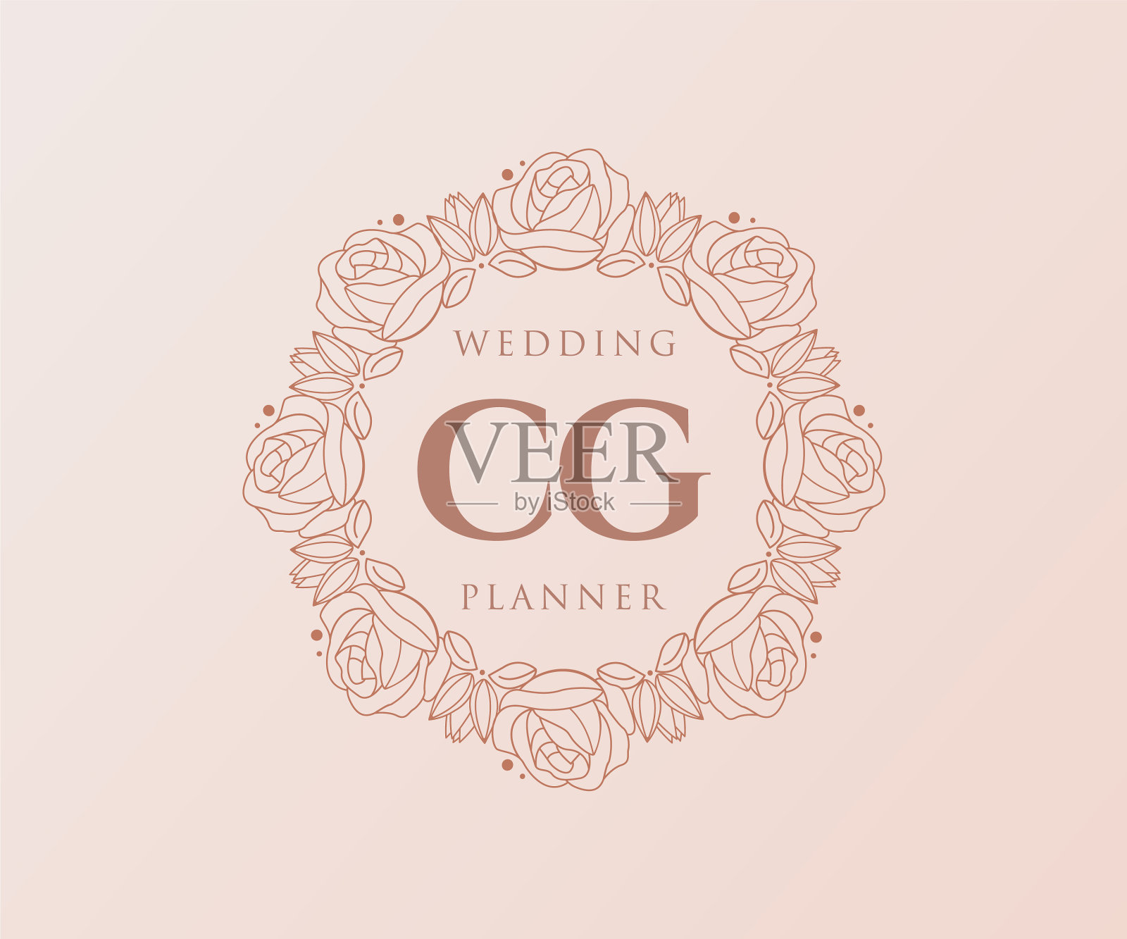 CG首字母字母婚礼的标志插画图片素材