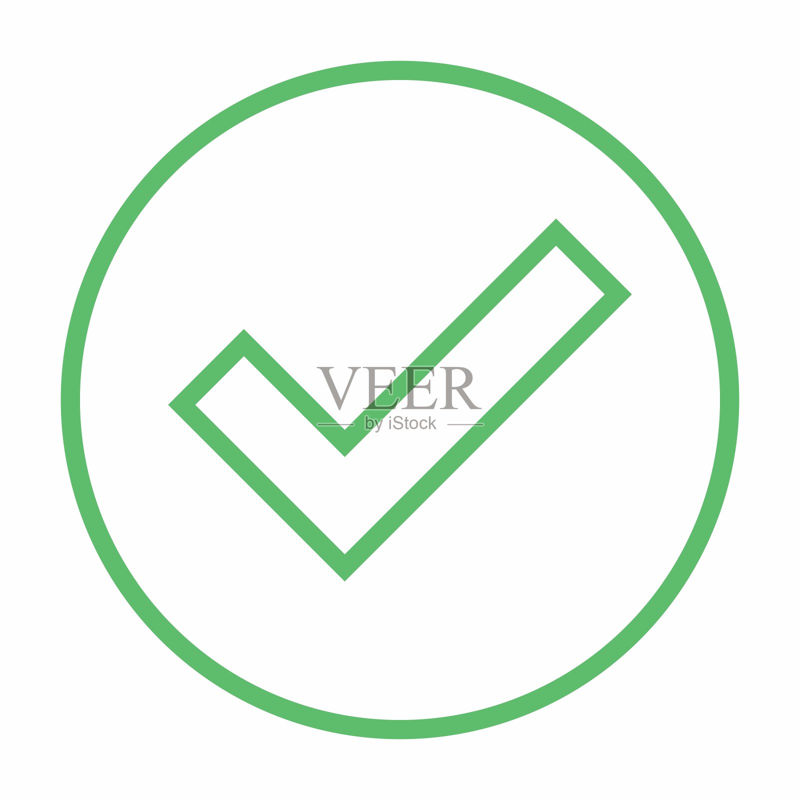 打勾，打勾，接受，批准，是，正确，Ok，正确的选择，任务完成，投票。-矢量标记符号在绿色。孤立的图标。插画图片素材