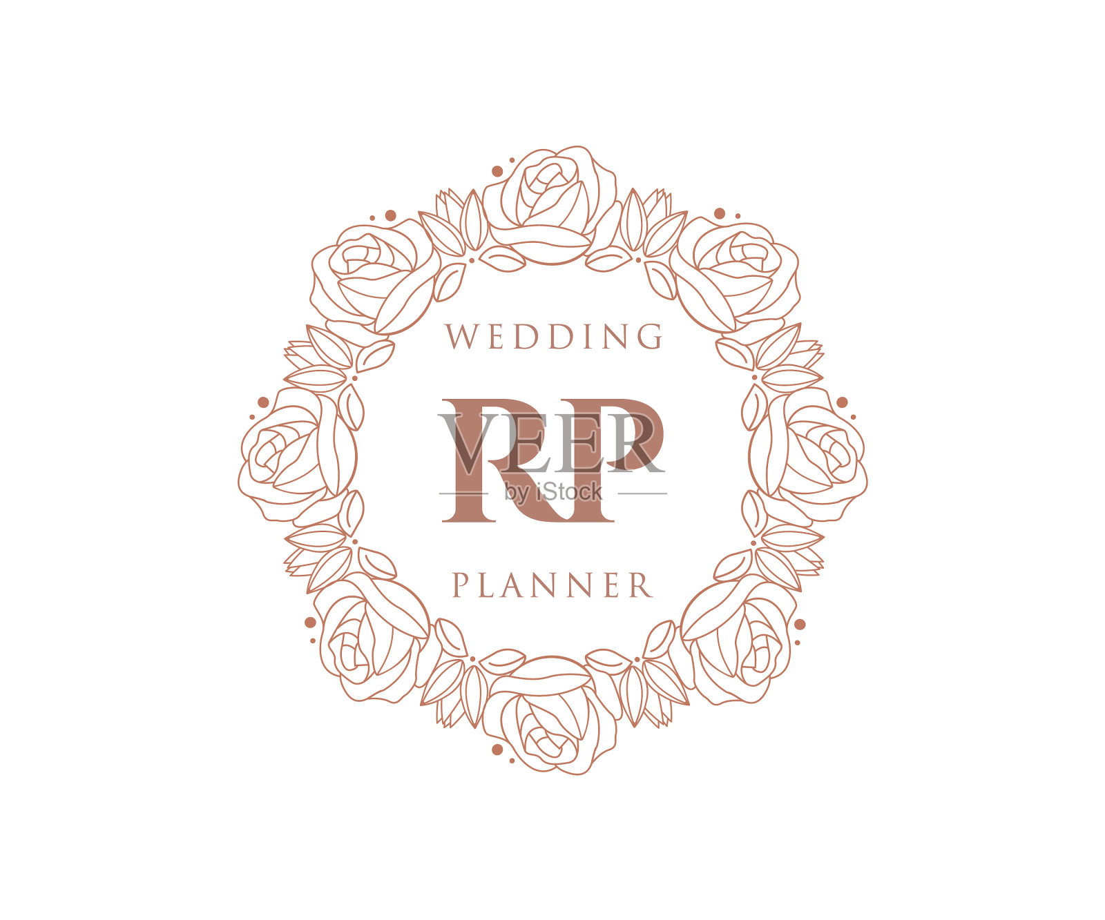 Rp首字母字母婚礼的字母组合标志设计元素图片