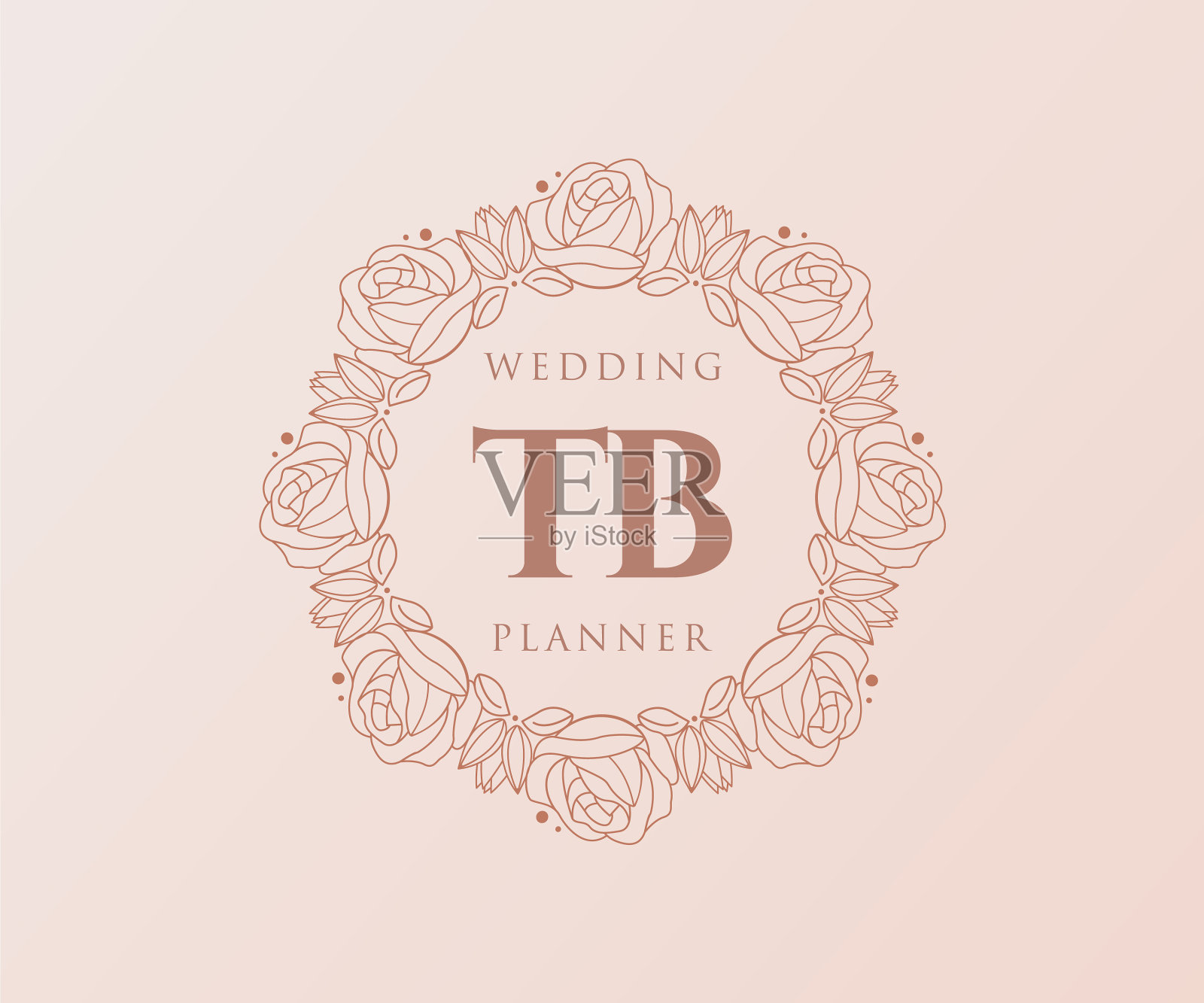 TB首字母字母婚礼字母组合标志插画图片素材