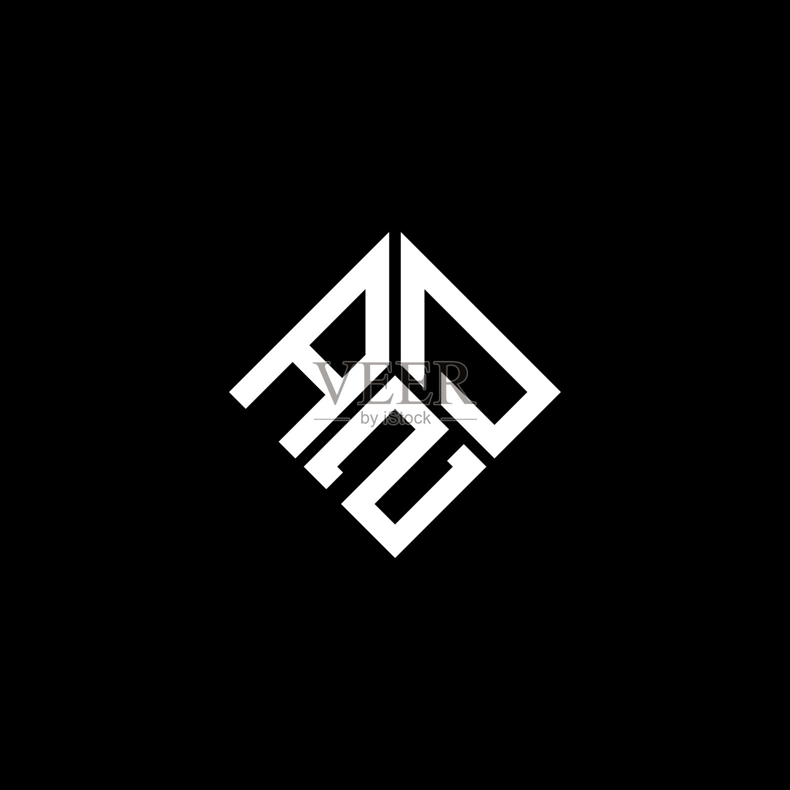 字母标识设计在黑色背景上的Azd插画图片素材