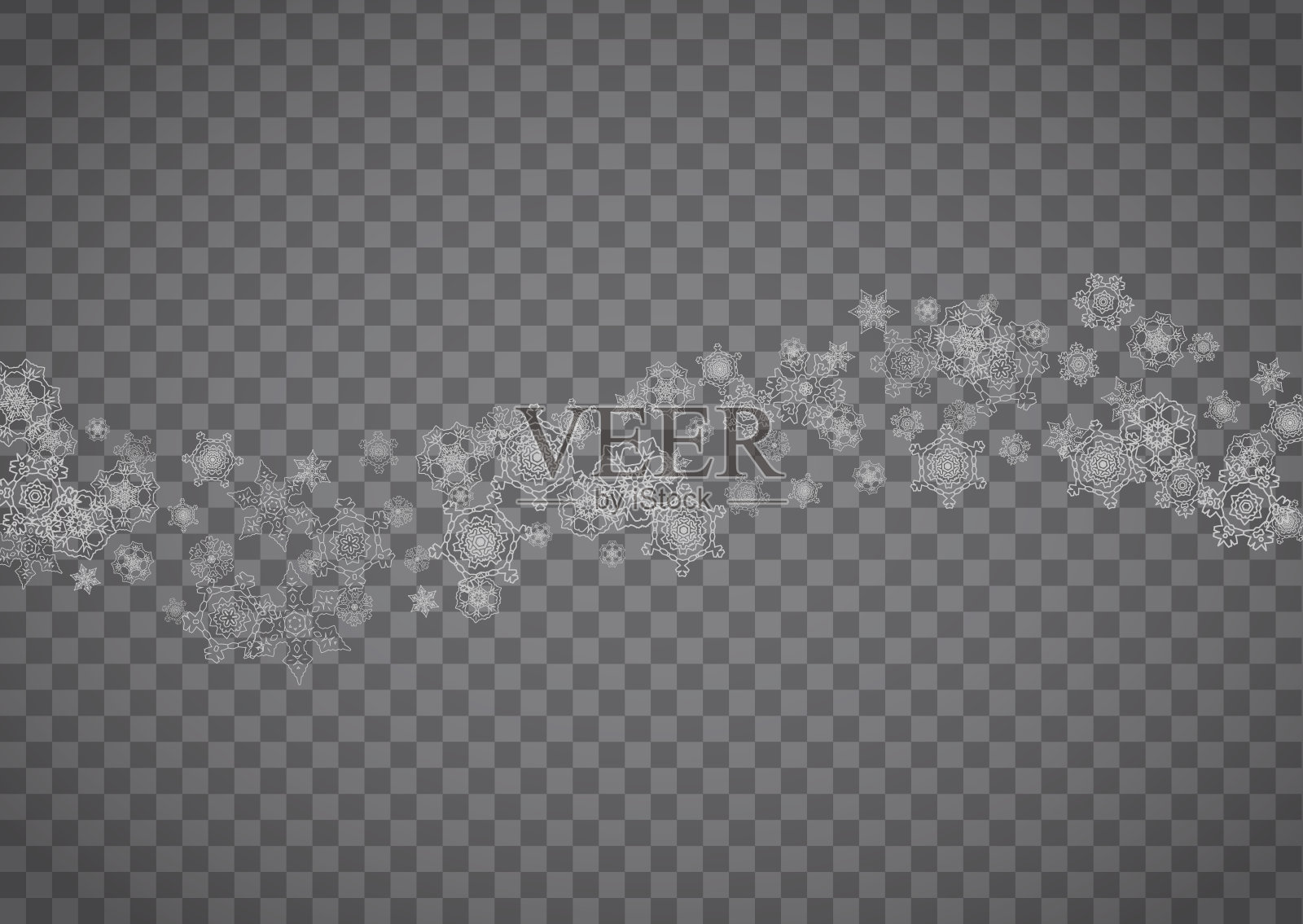 圣诞新年雪花飘飘插画图片素材