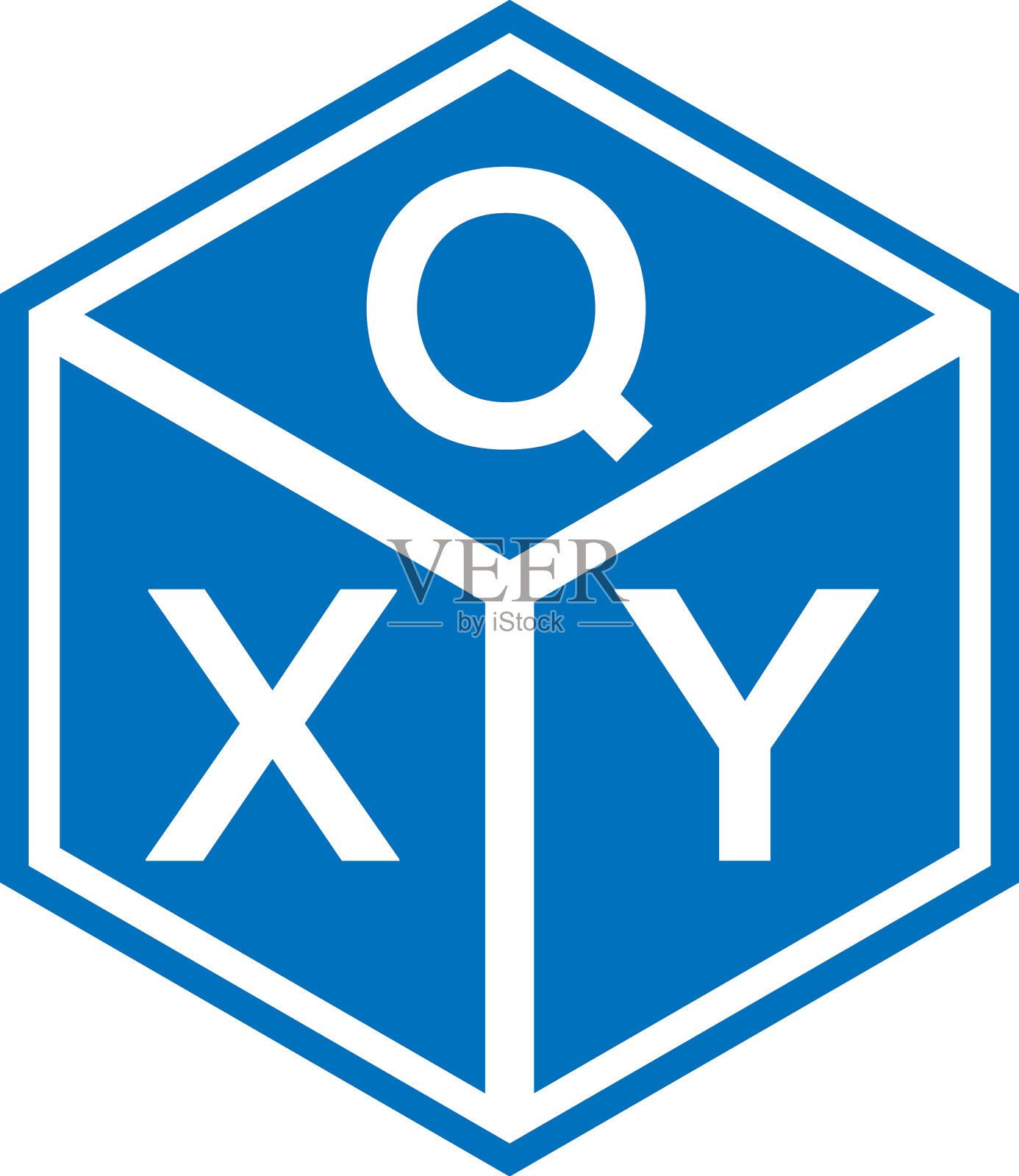 Qxy字母标志设计在黑色背景Qxy插画图片素材