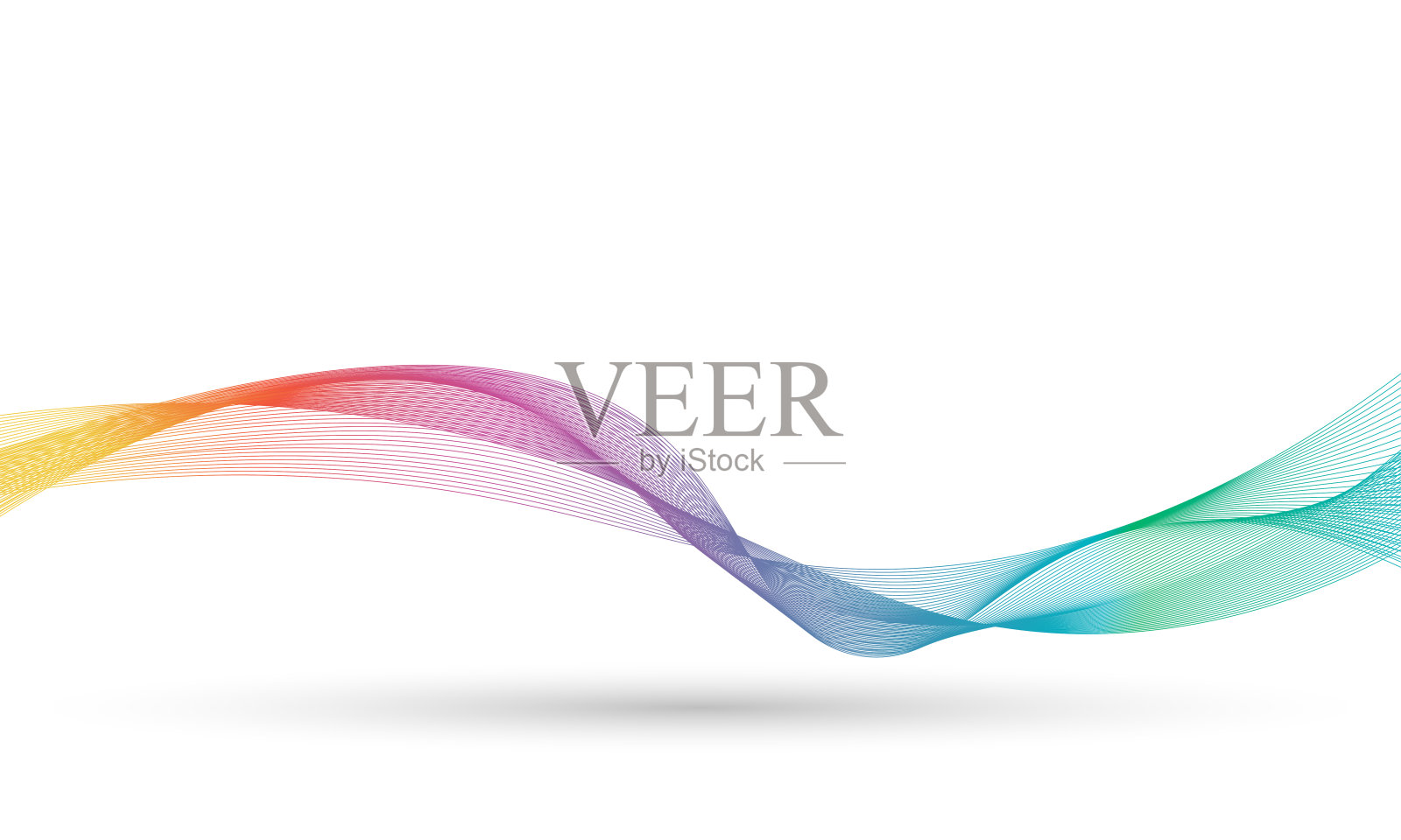 彩虹色波浪线背景，适用于背景、演示文稿、壁纸、封面等插画图片素材