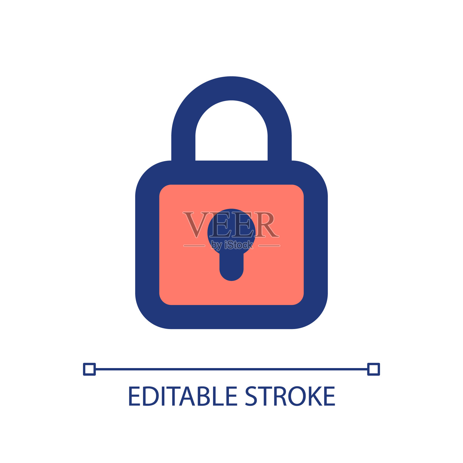 锁定挂锁像素完美的RGB颜色ui图标插画图片素材