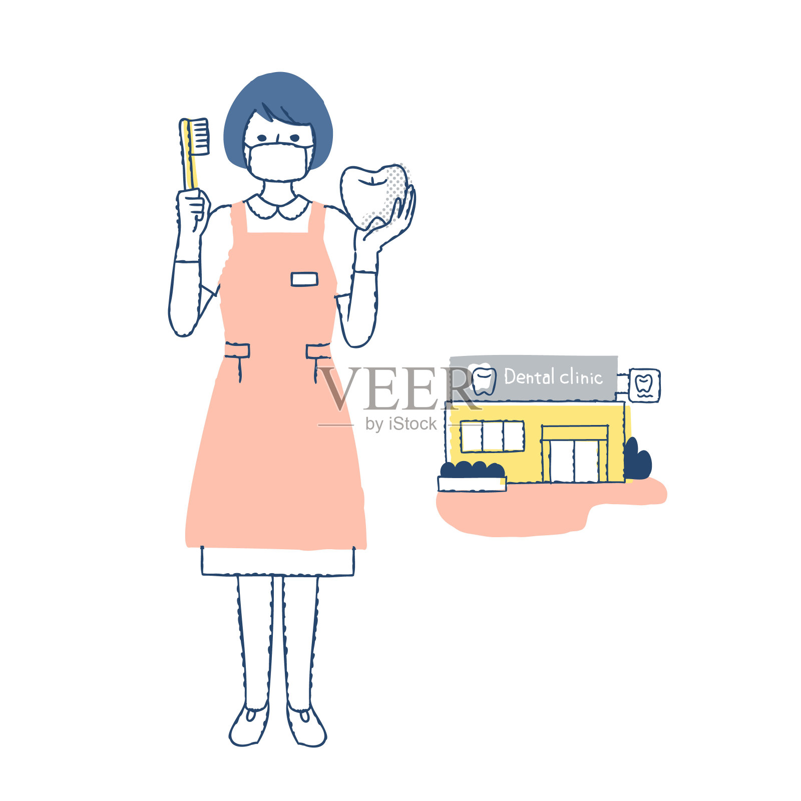 牙科保健师和牙科诊所设计元素图片