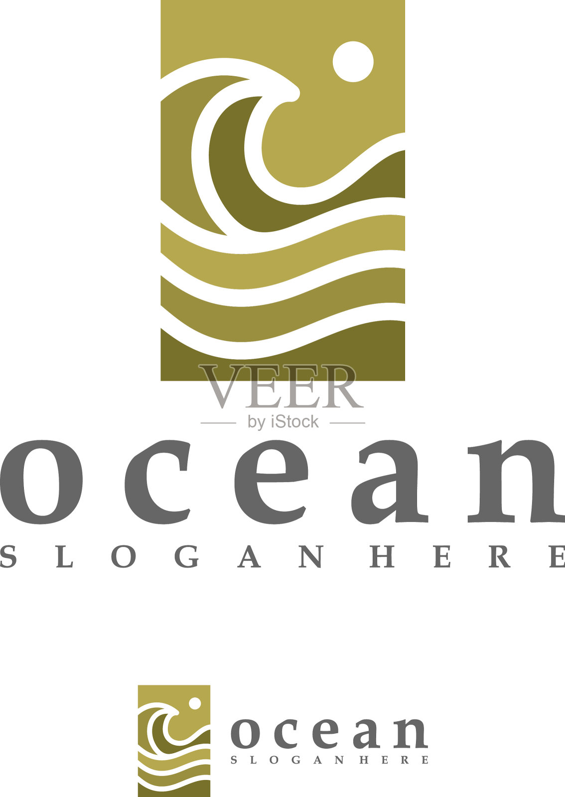 海浪logo模板创意水波插画图片素材