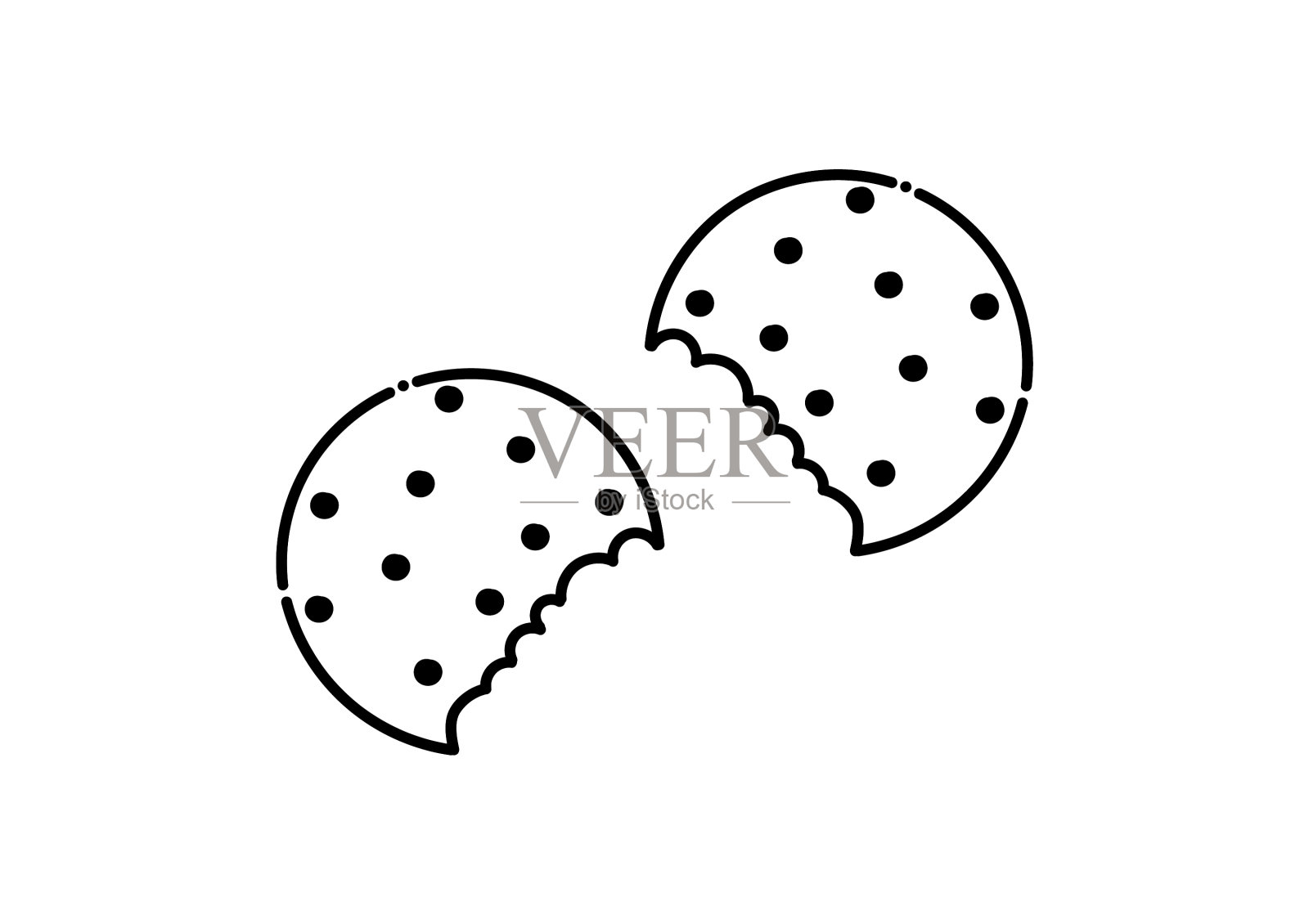 虚线样式的Cookie设计元素图片