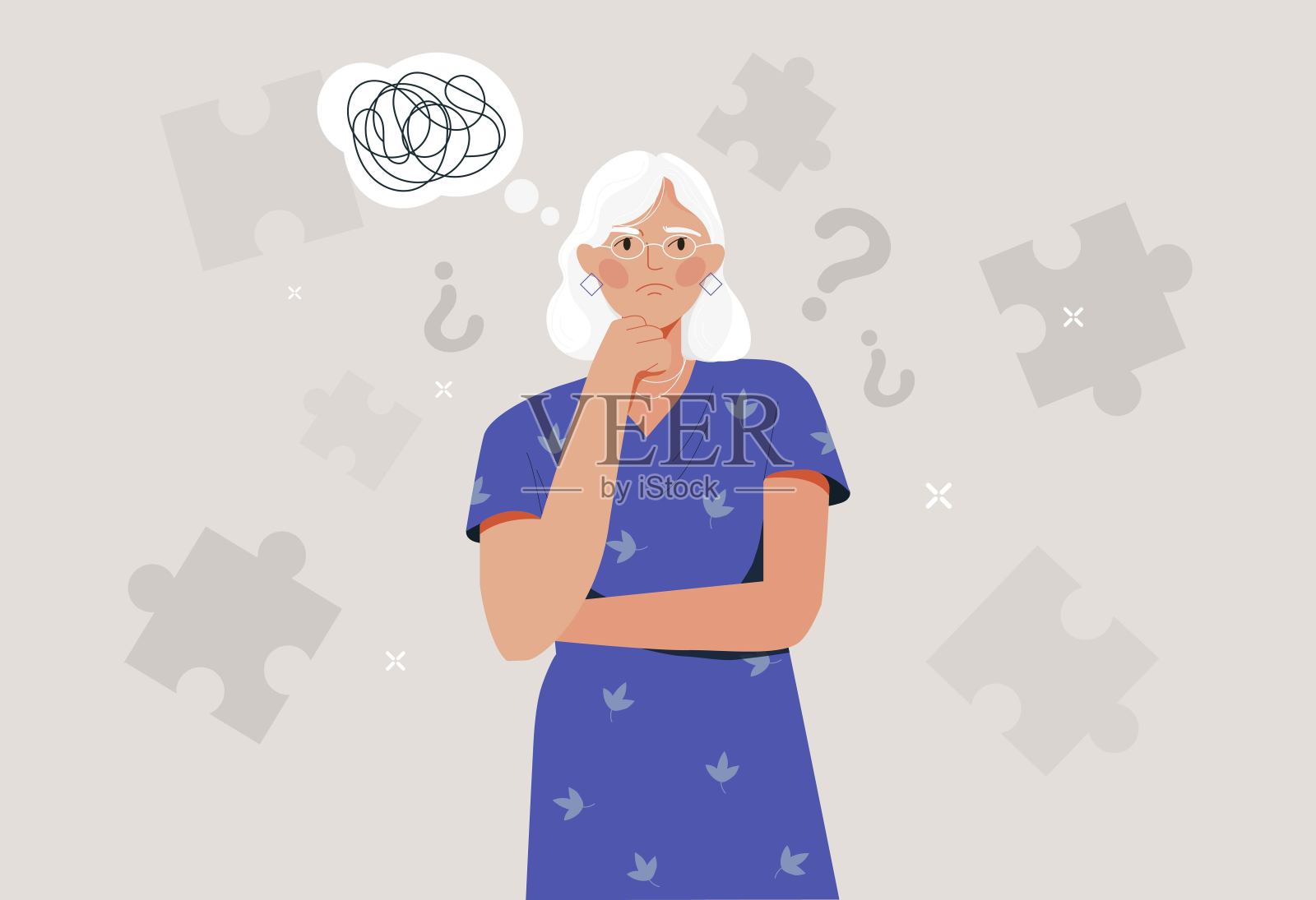 阿尔茨海默病的概念插画图片素材